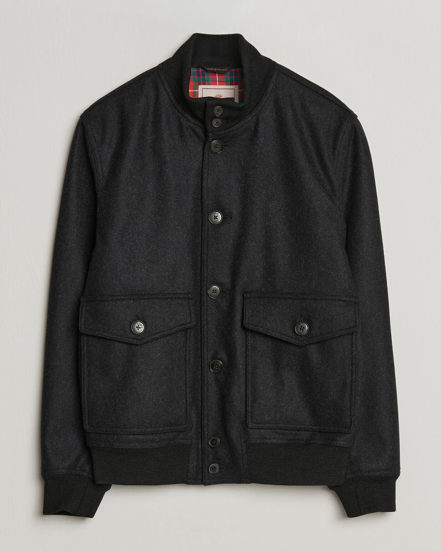 Homme | Manteaux Et Vestes | Baracuta | Melton Wool Blouson Jacket Charcoal