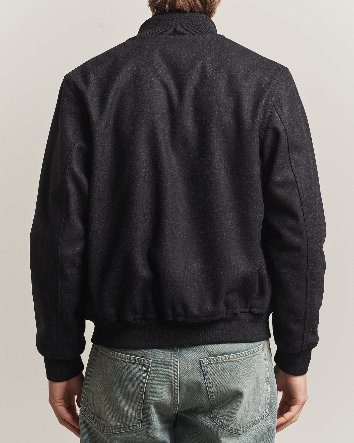 Homme | Manteaux Et Vestes | Baracuta | Melton Wool Blouson Jacket Charcoal