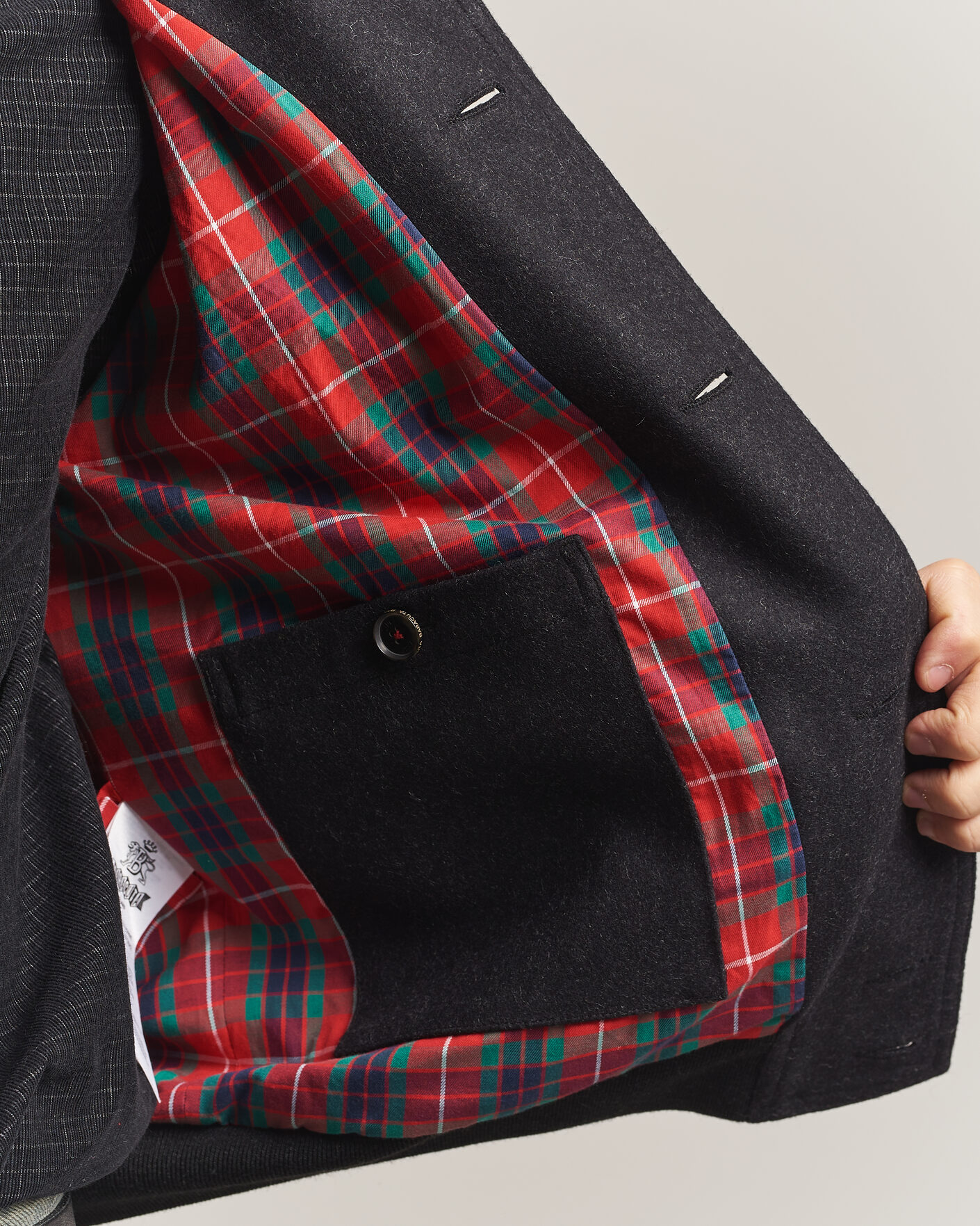 Homme | Manteaux Et Vestes | Baracuta | Melton Wool Blouson Jacket Charcoal