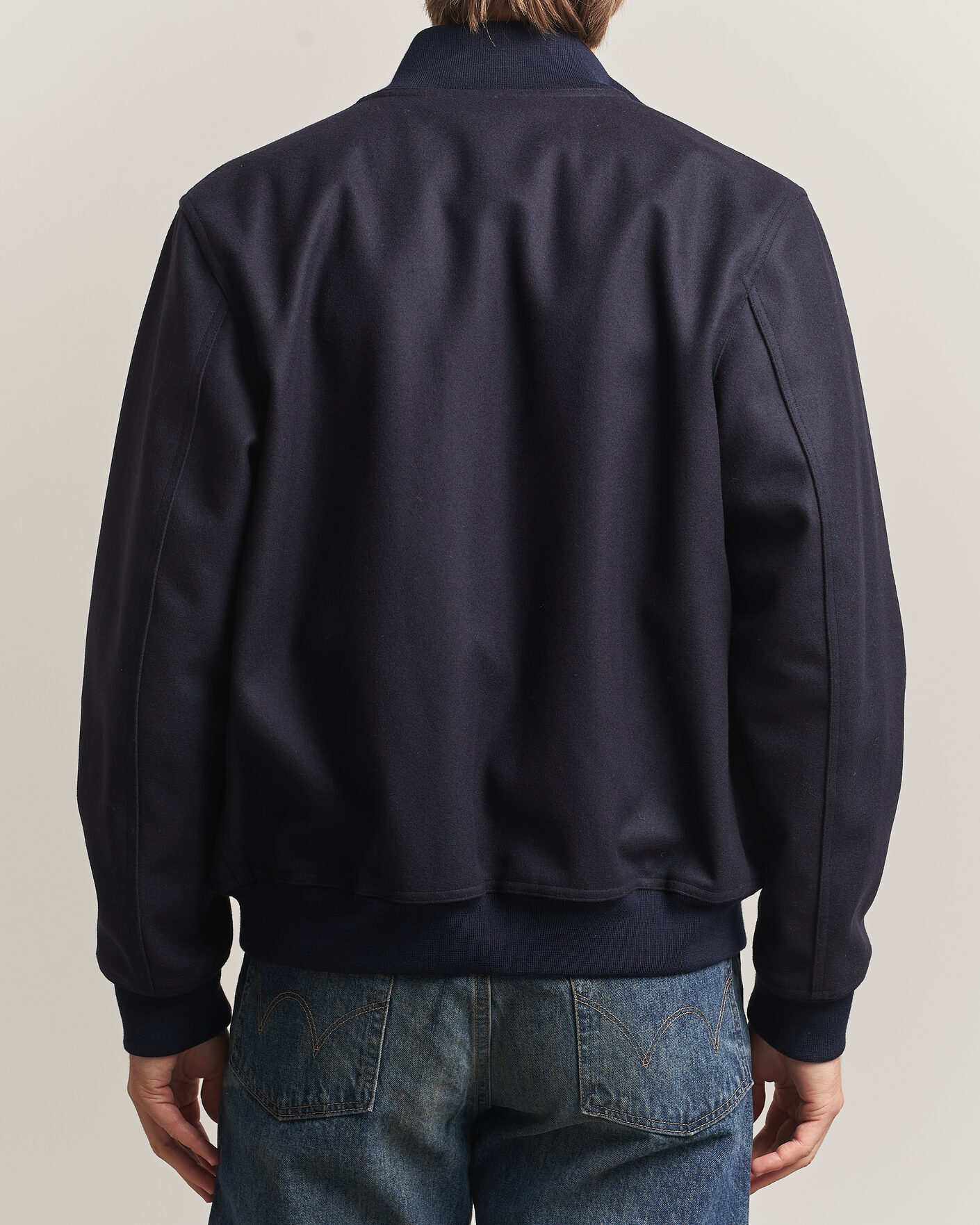 Homme | Manteaux Et Vestes | Baracuta | Melton Wool Blouson Jacket Deep Blue