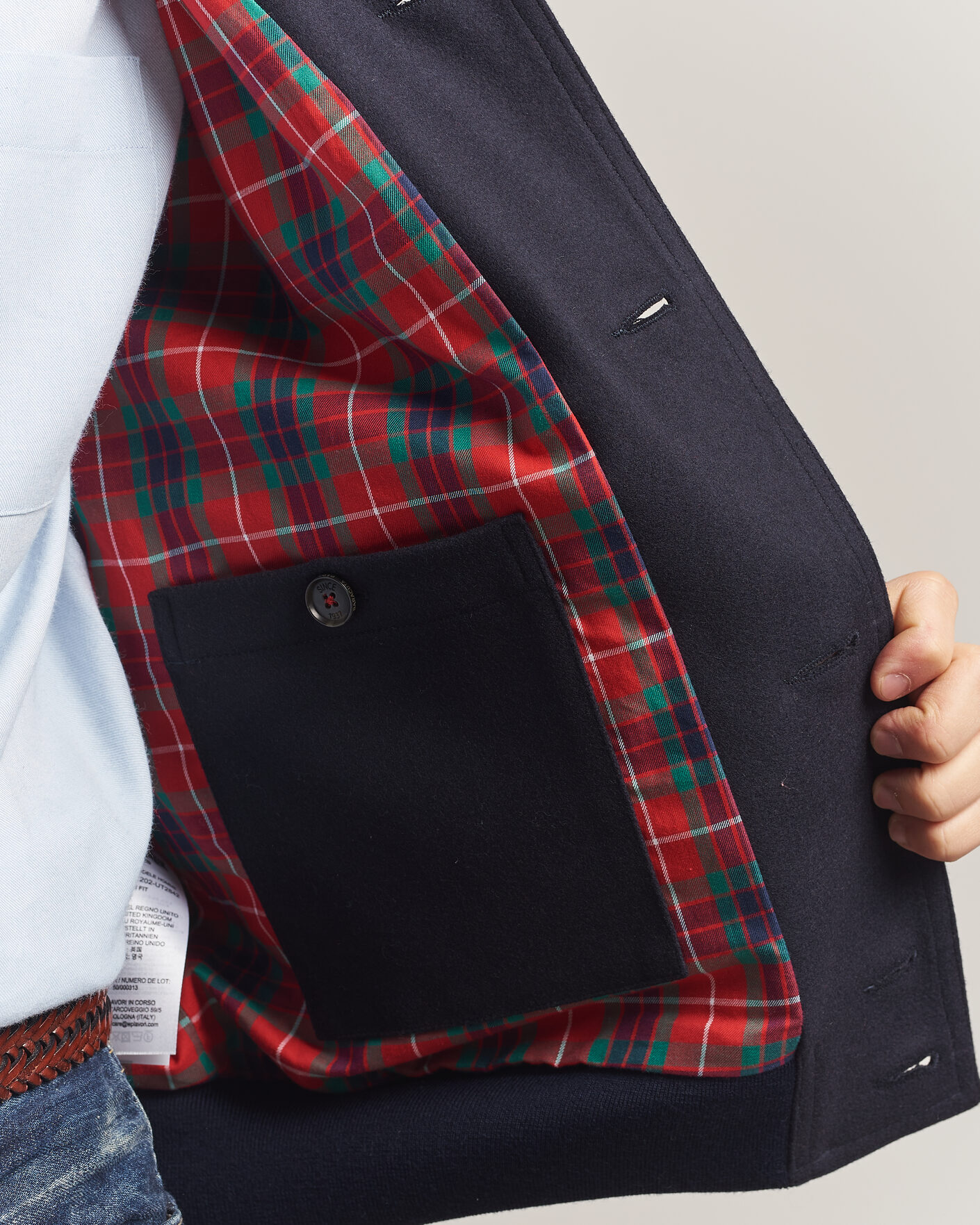 Homme | Manteaux Et Vestes | Baracuta | Melton Wool Blouson Jacket Deep Blue