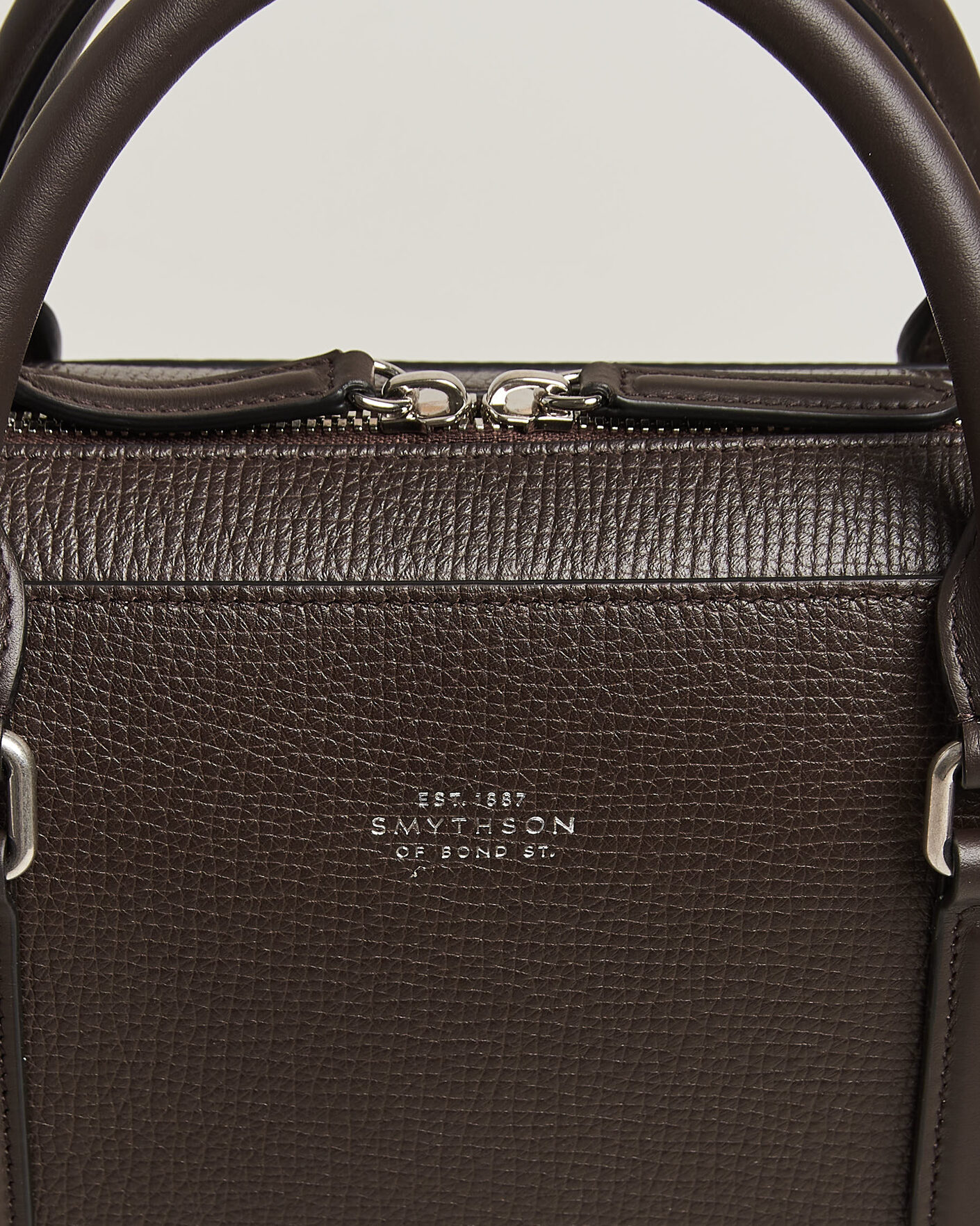 Homme | Sacs | Smythson | Ludlow Slim Briefcase With Zip Front Dark Brown