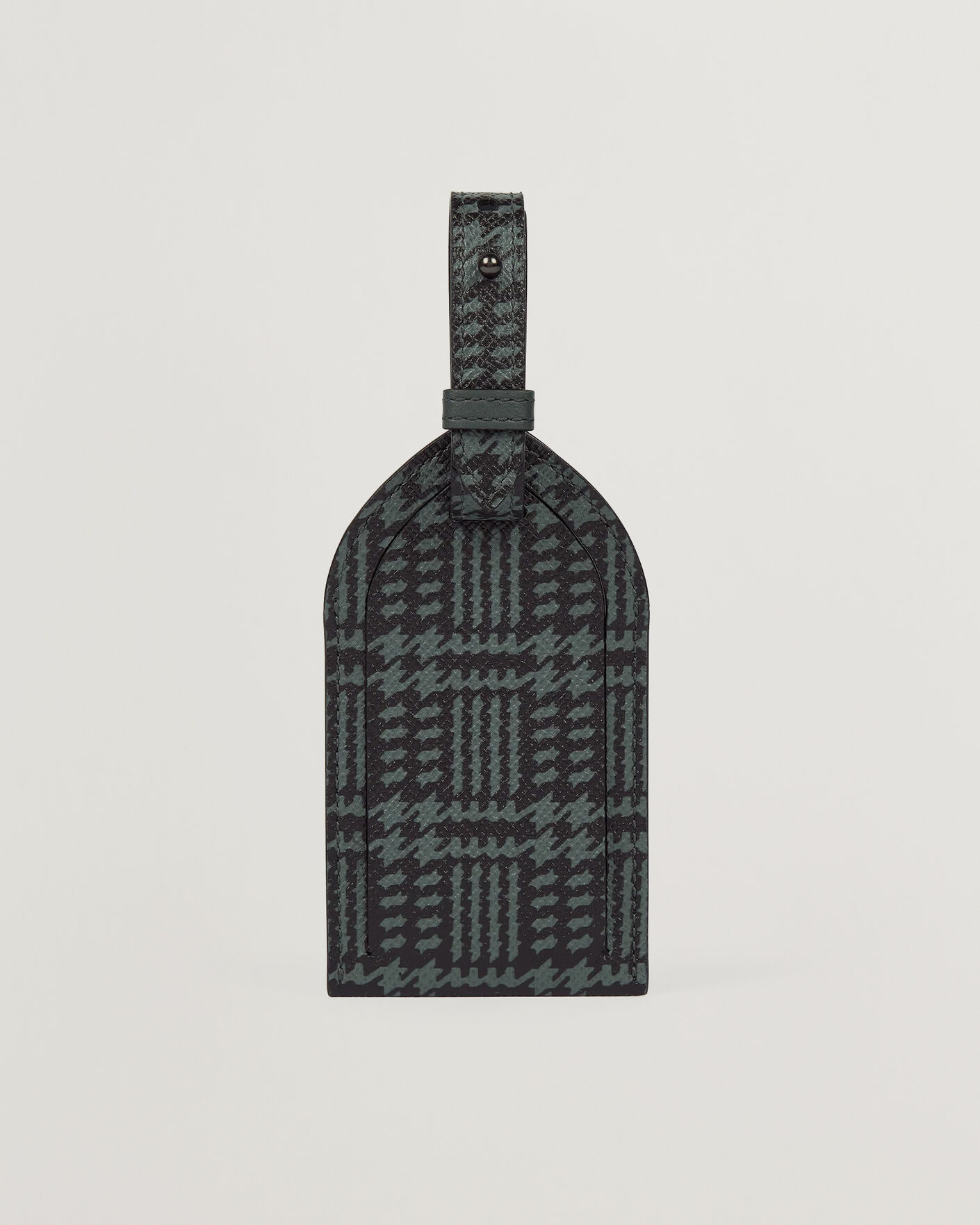 Homme | Pour La Maison | Smythson | Panama Tweed Luggage Tag Slate Green