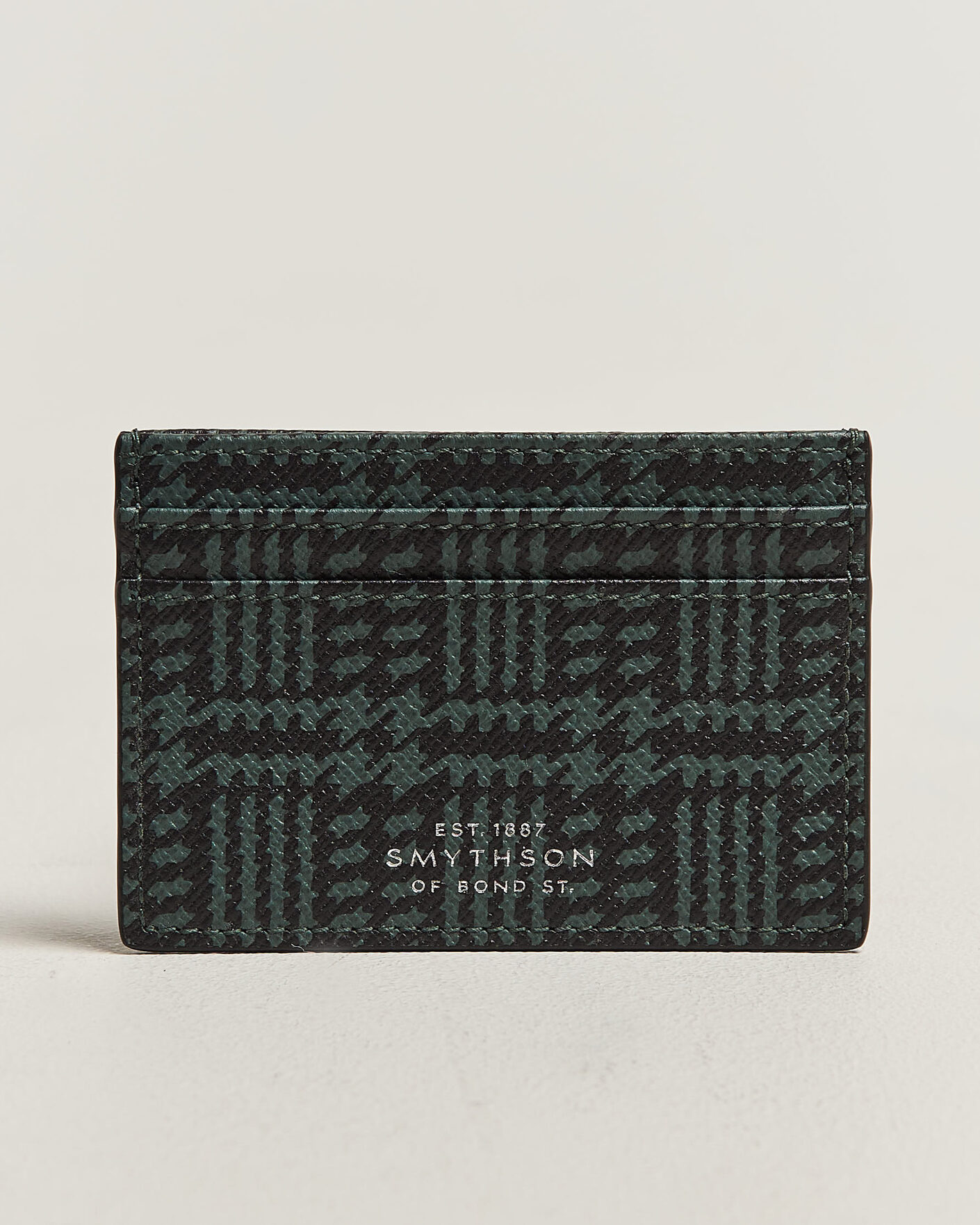 Homme | Portefeuilles | Smythson | Panama Tweed Flat Cardholder Slate Green