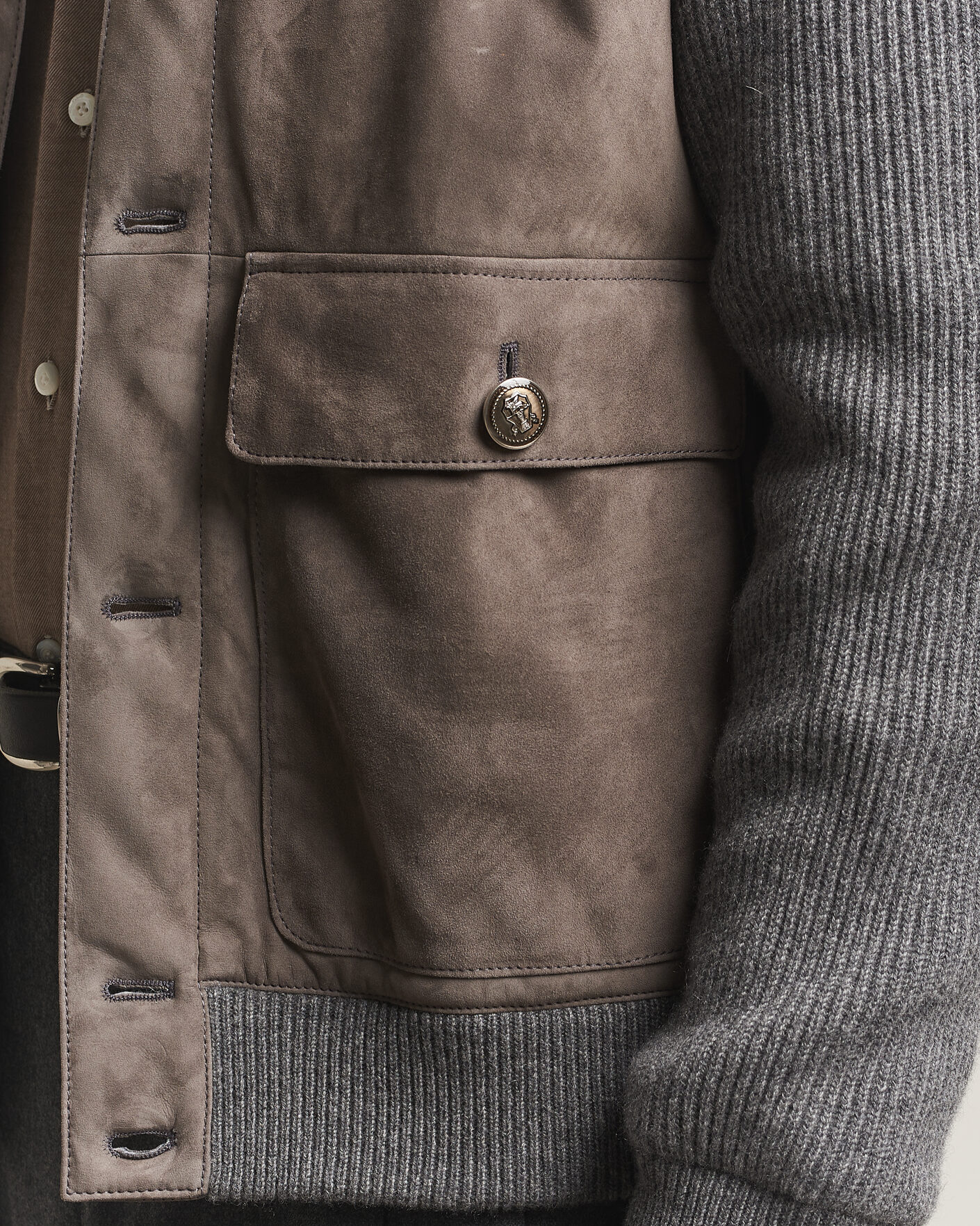 Homme | Manteaux Et Vestes | Brunello Cucinelli | Cashmere/Suede Down Jacket Grey Melange