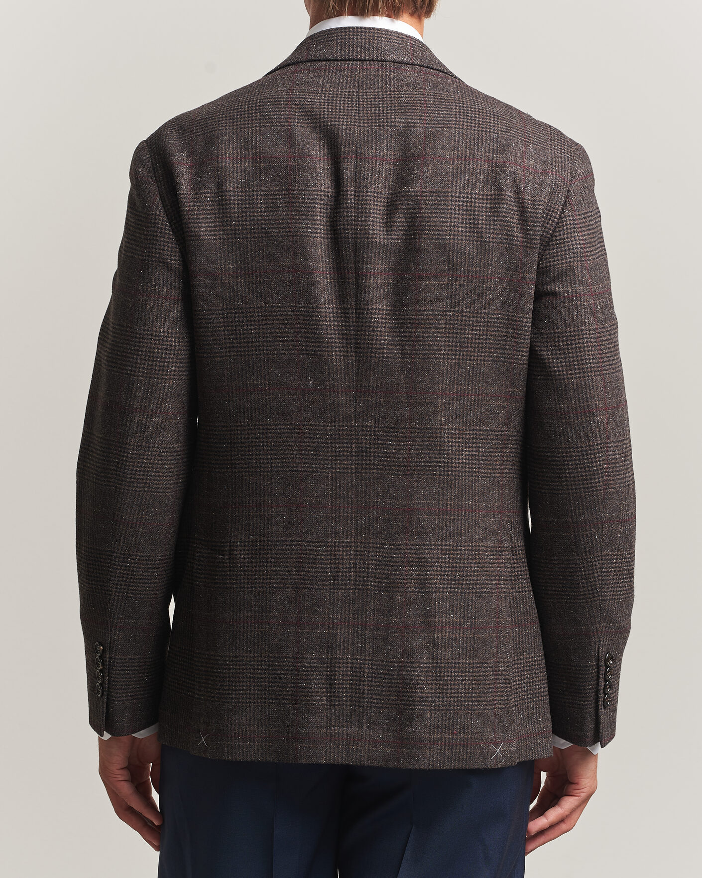 Homme | Blazers | Brunello Cucinelli | Cashmere/Silk Prince Of Wales Blazer Dark Brown