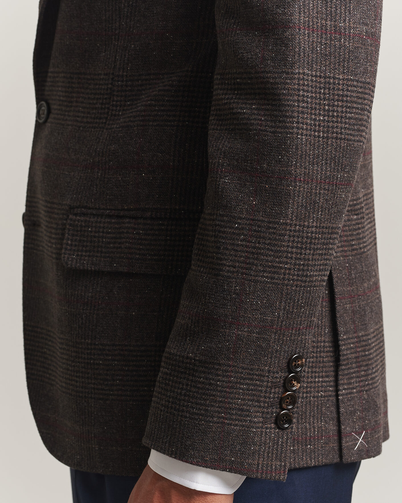 Homme | Blazers | Brunello Cucinelli | Cashmere/Silk Prince Of Wales Blazer Dark Brown