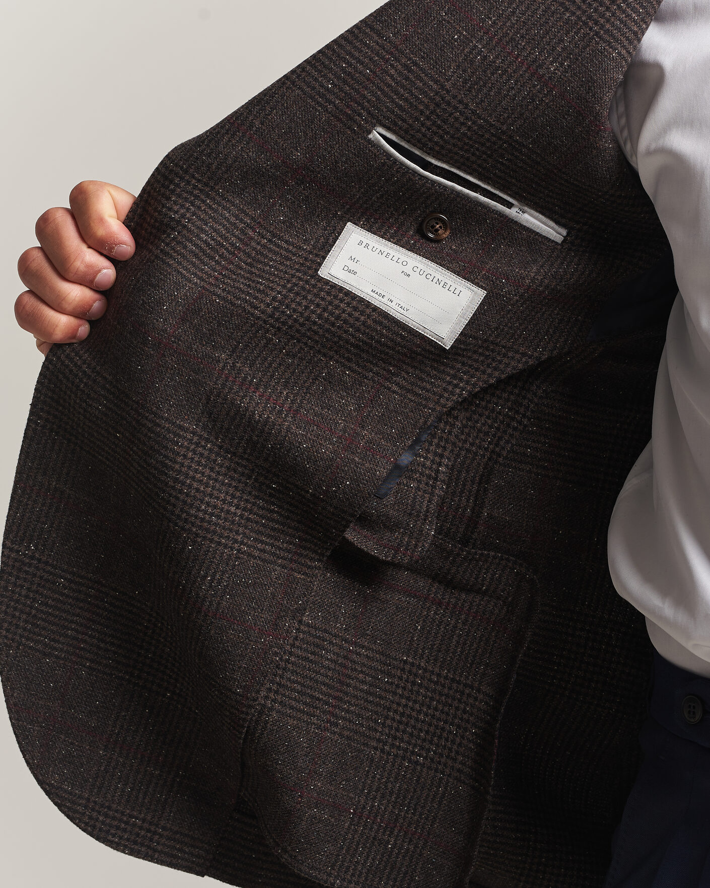 Homme | Blazers | Brunello Cucinelli | Cashmere/Silk Prince Of Wales Blazer Dark Brown