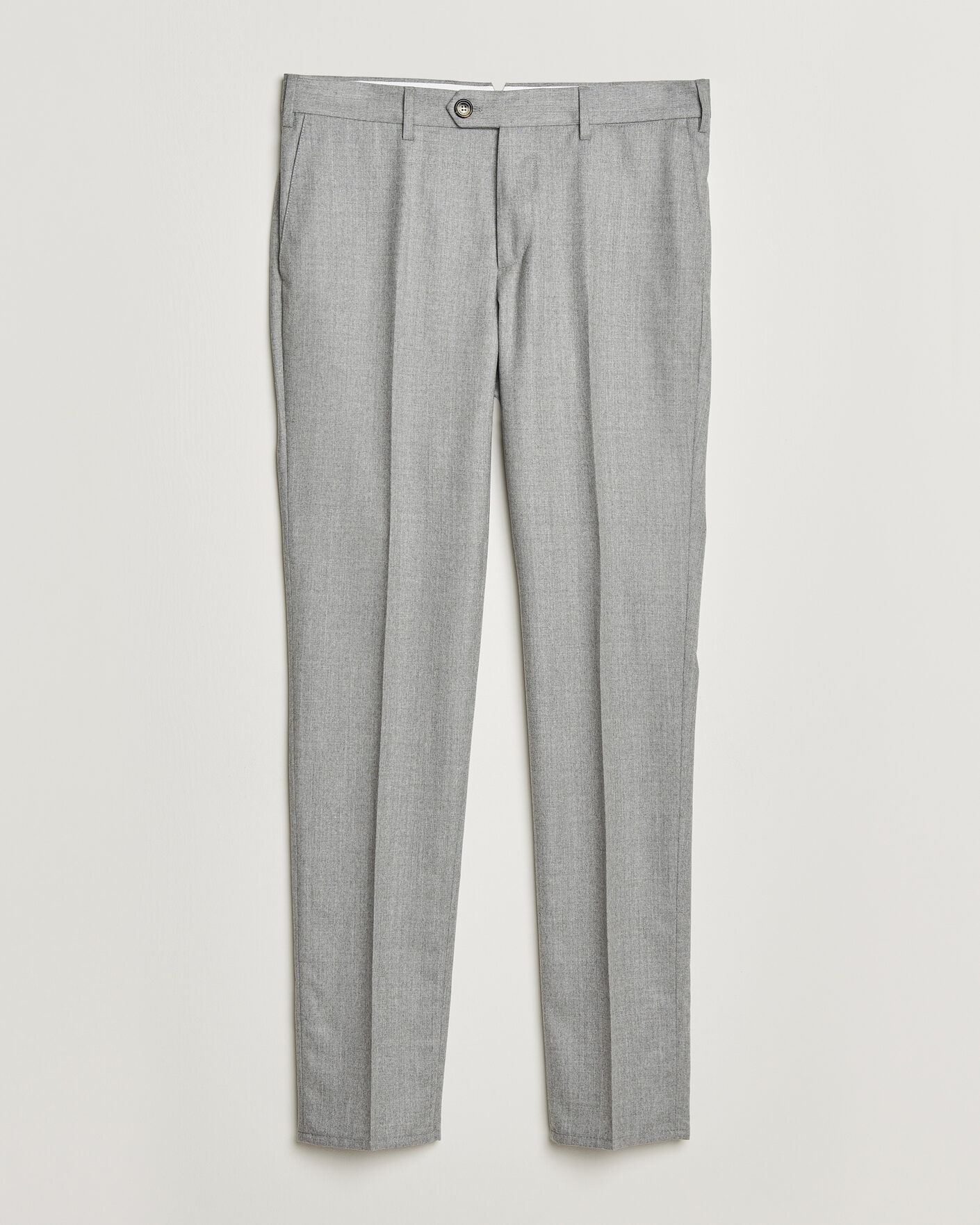 Homme | Pantalons | Brunello Cucinelli | Slim Fit Flannel Trousers Light Grey
