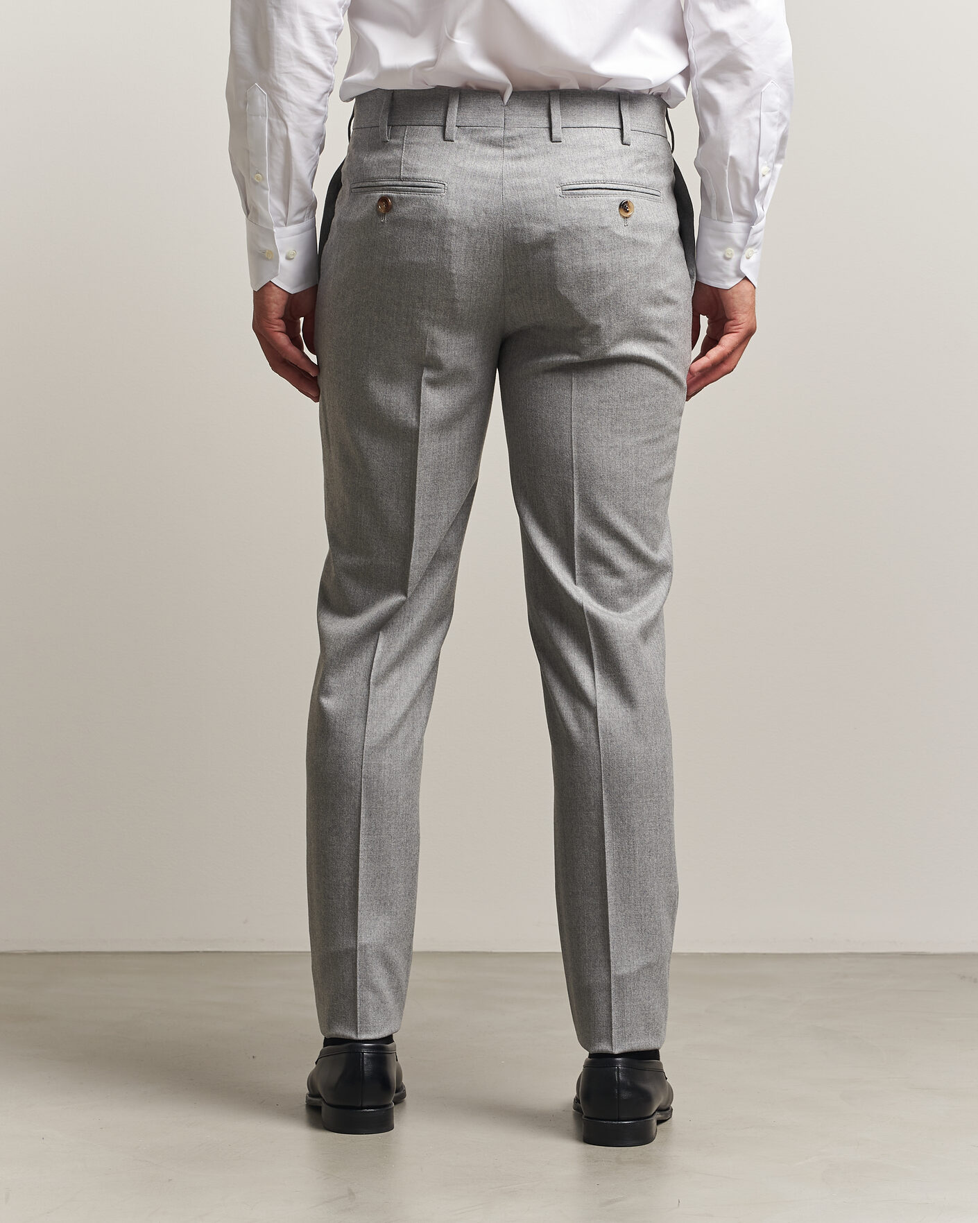 Homme | Pantalons | Brunello Cucinelli | Slim Fit Flannel Trousers Light Grey