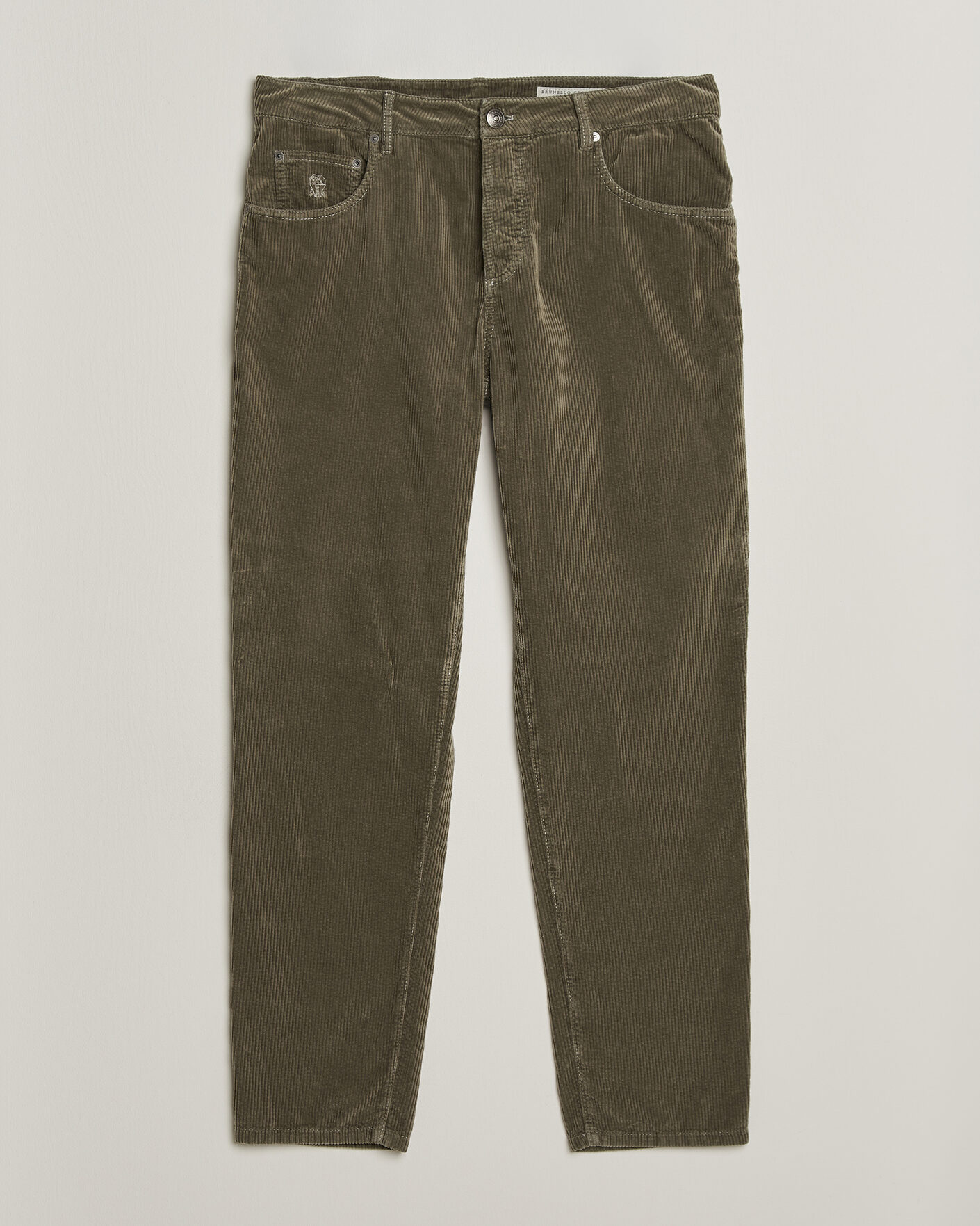 Homme | Pantalons | Brunello Cucinelli | Leisure Fit Corduroy 5-Pocket Pants Olive