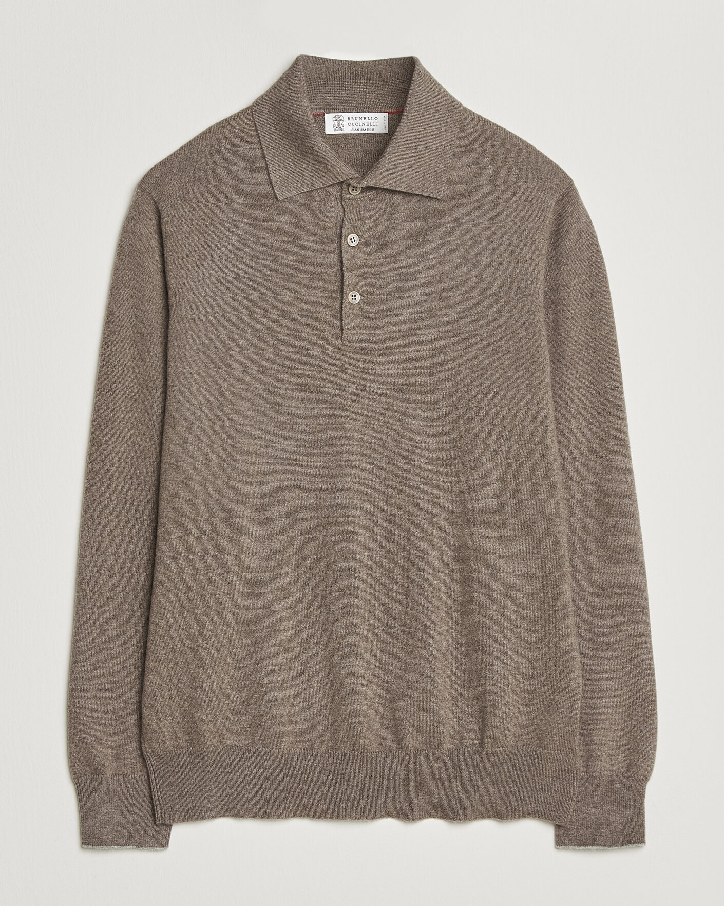 Homme | Pulls Et Tricots | Brunello Cucinelli | 2 Ply Cashmere Long Sleeve Polo Brown
