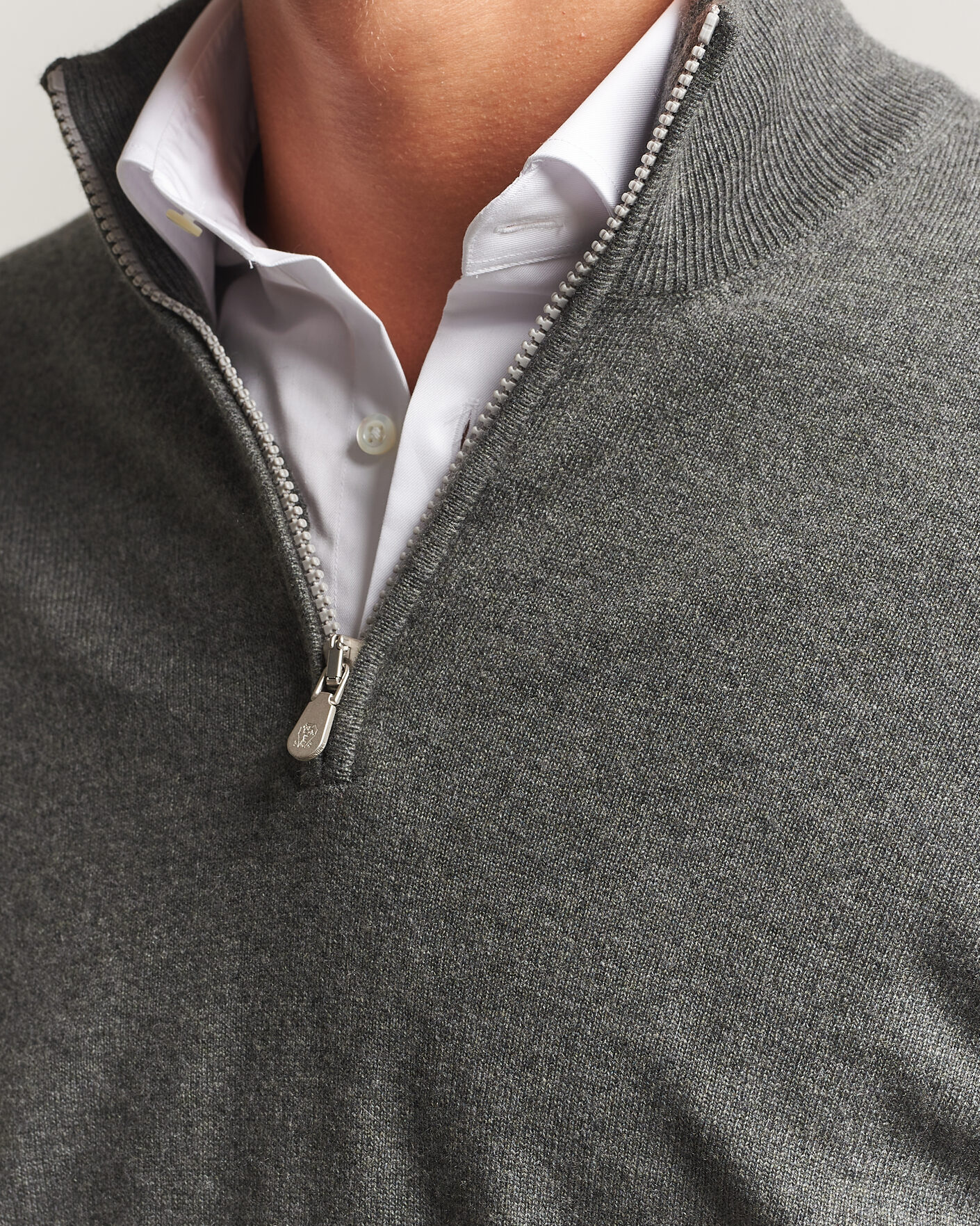 Homme | Pulls Et Tricots | Brunello Cucinelli | 2 Ply Cashmere Half Zip Forest Green