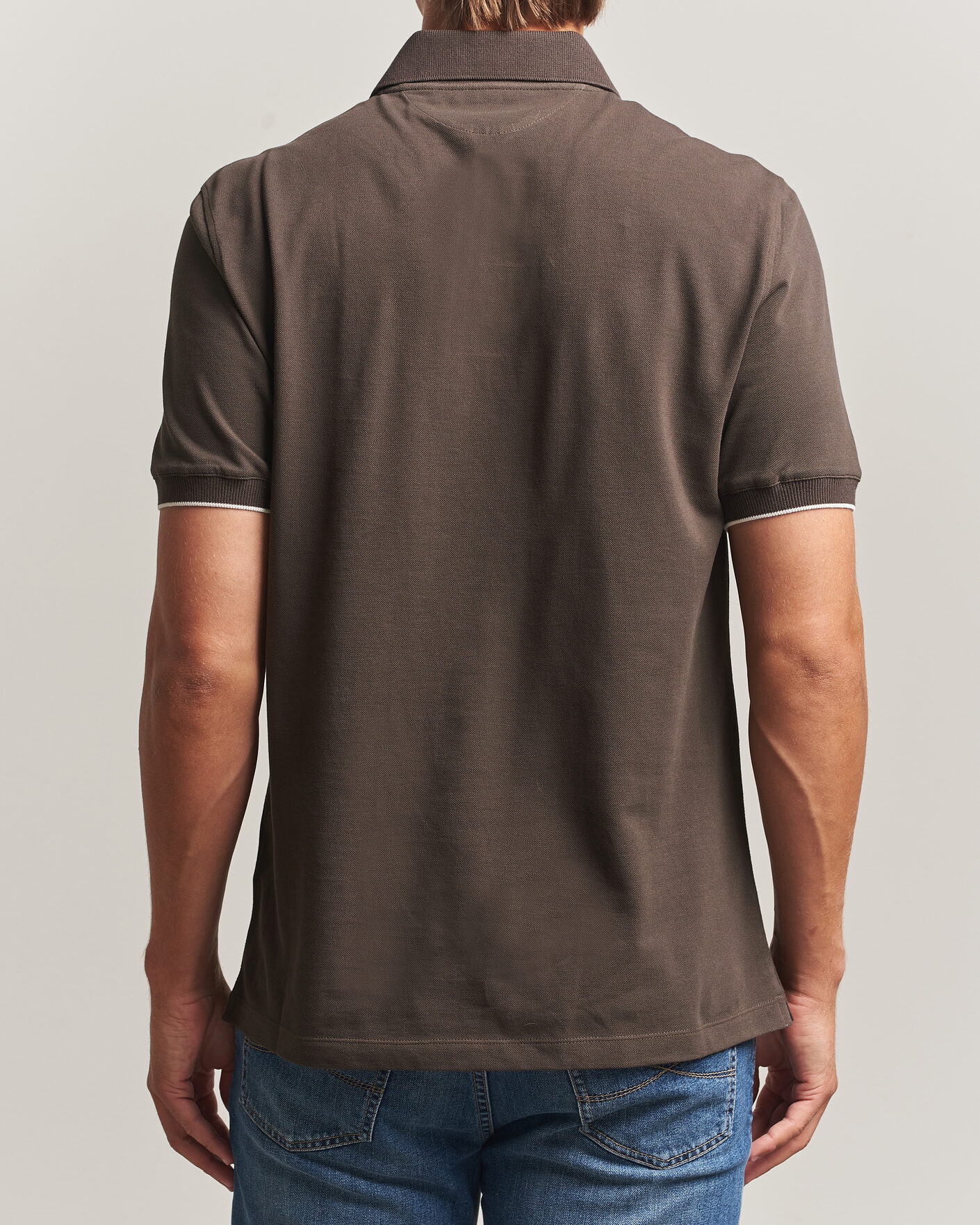 Homme | Polos | Brunello Cucinelli | Short Sleeve Logo Polo Dark Brown