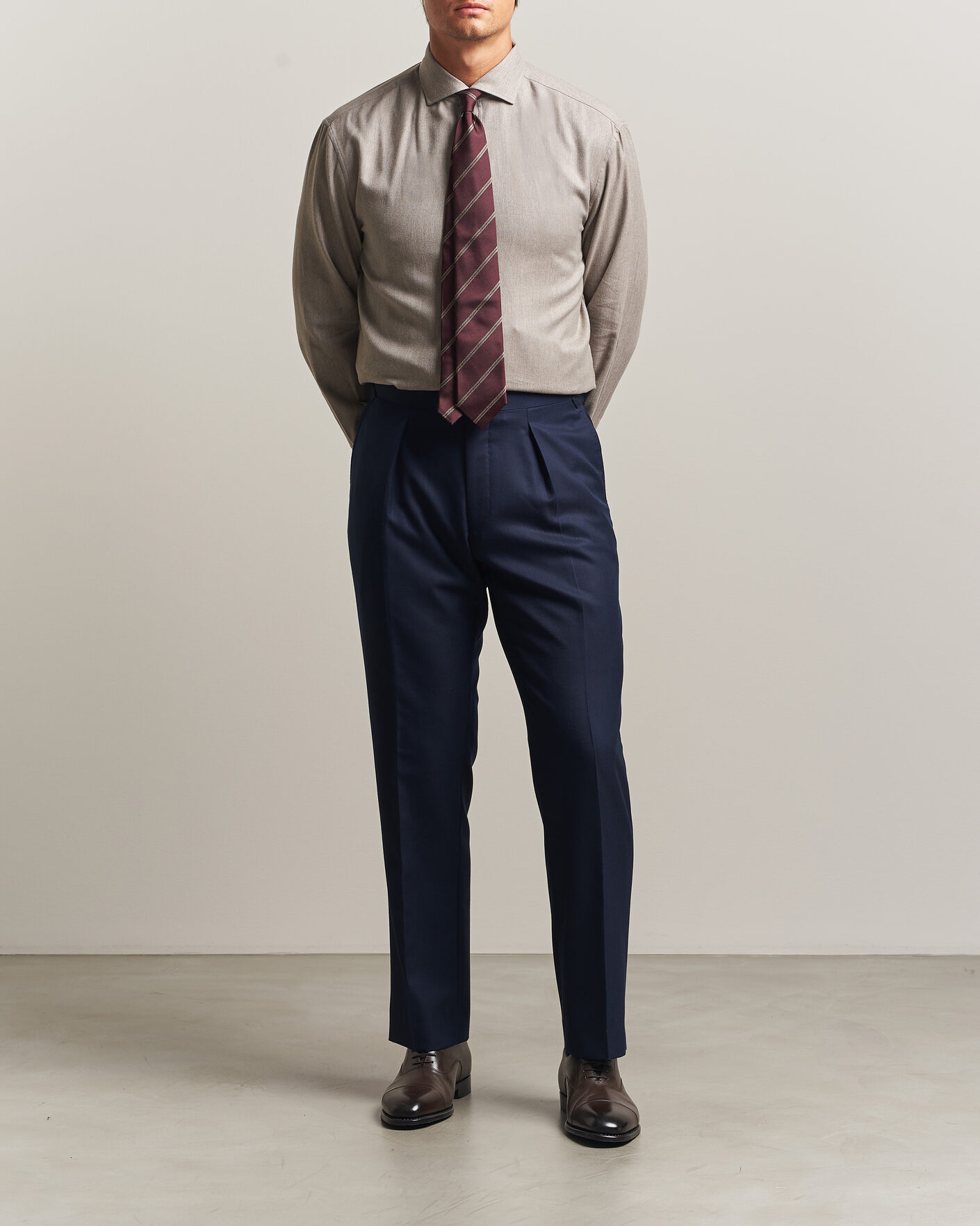 Homme | Chemises | Brunello Cucinelli | Cotton Flannel Shirt Granite