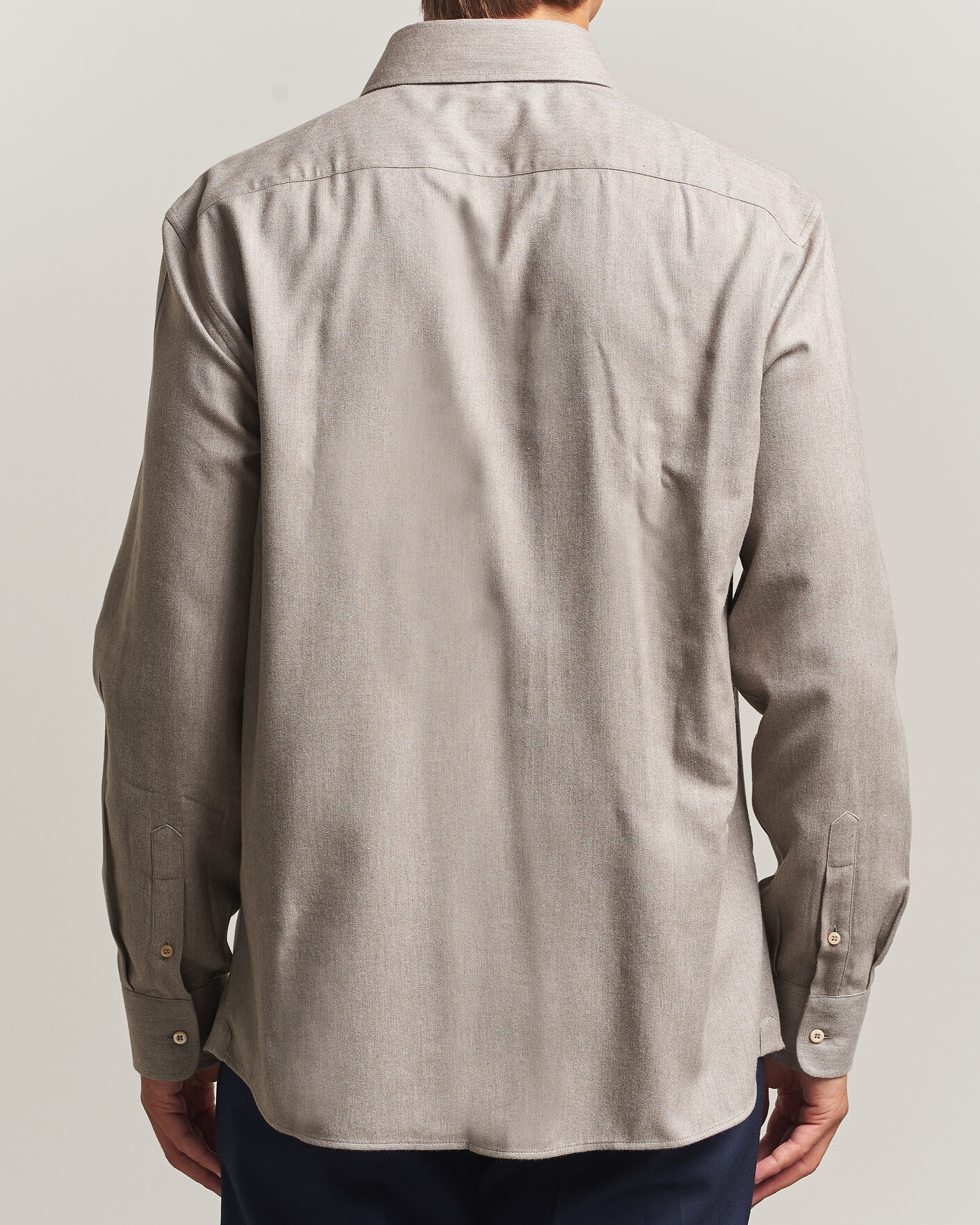 Homme | Chemises | Brunello Cucinelli | Cotton Flannel Shirt Granite