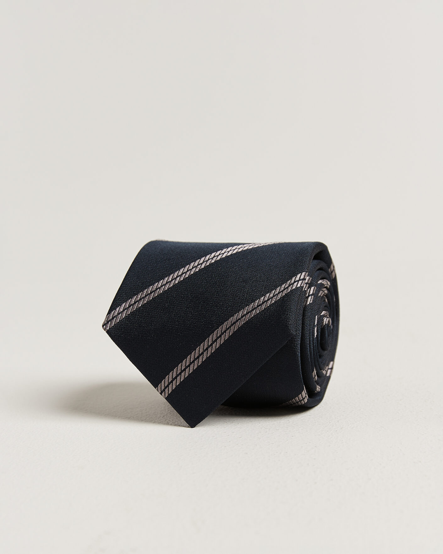 Homme | Cravates | Brunello Cucinelli | Regimental Stripe Silk Tie Navy