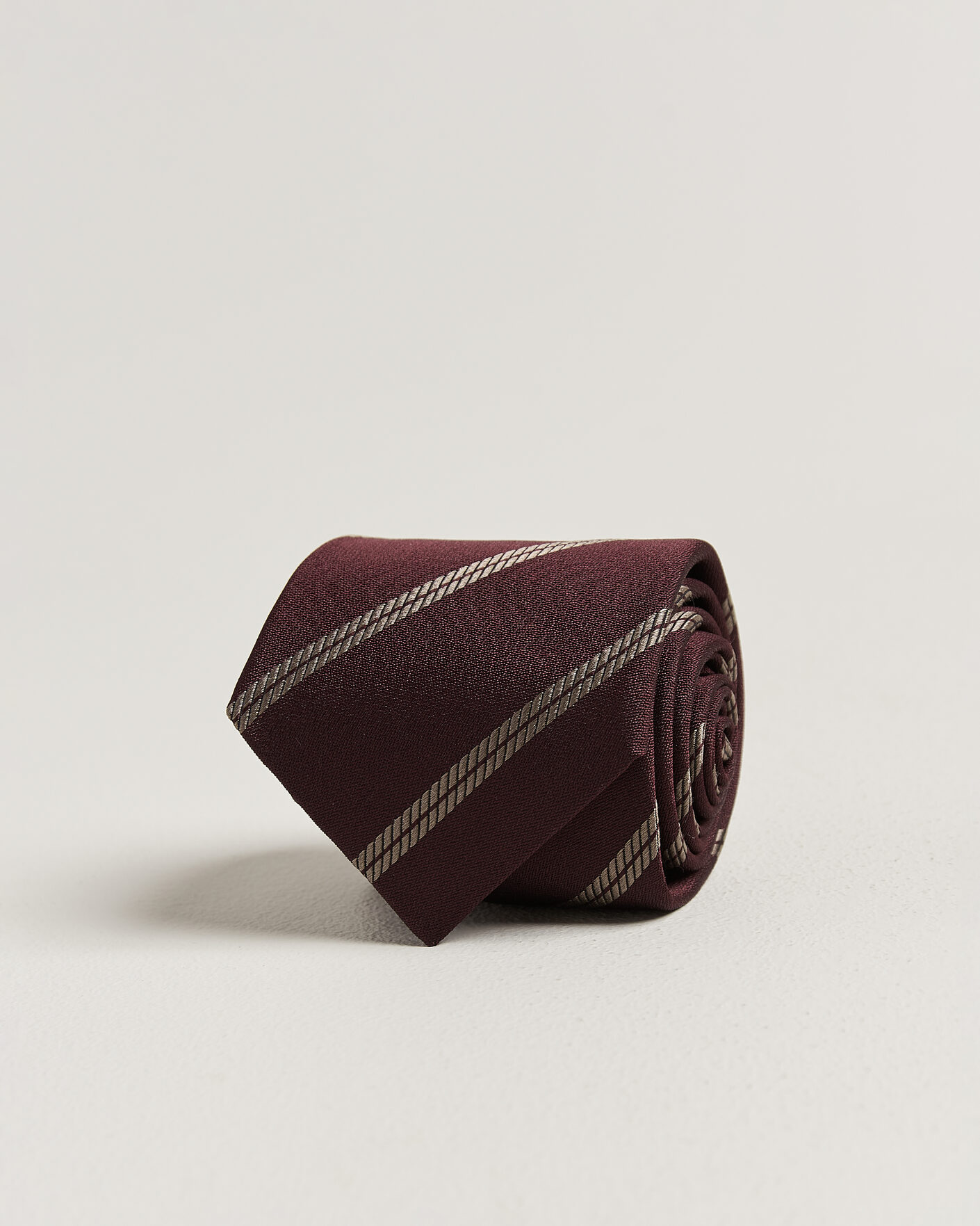 Homme | Cravates | Brunello Cucinelli | Regimental Stripe Silk Tie Burgundy