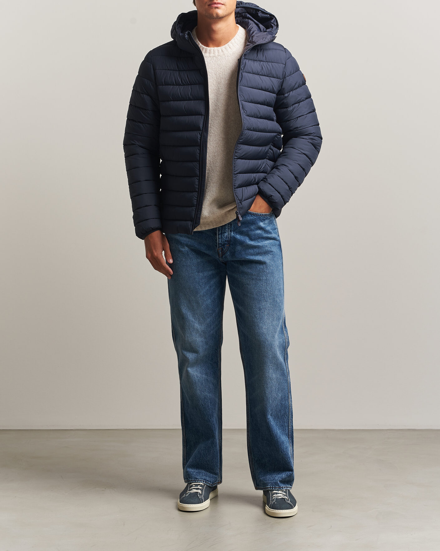Homme | Manteaux Et Vestes | Save The Duck | Juncus Matt Lightweight Hood Jacket Blue Black