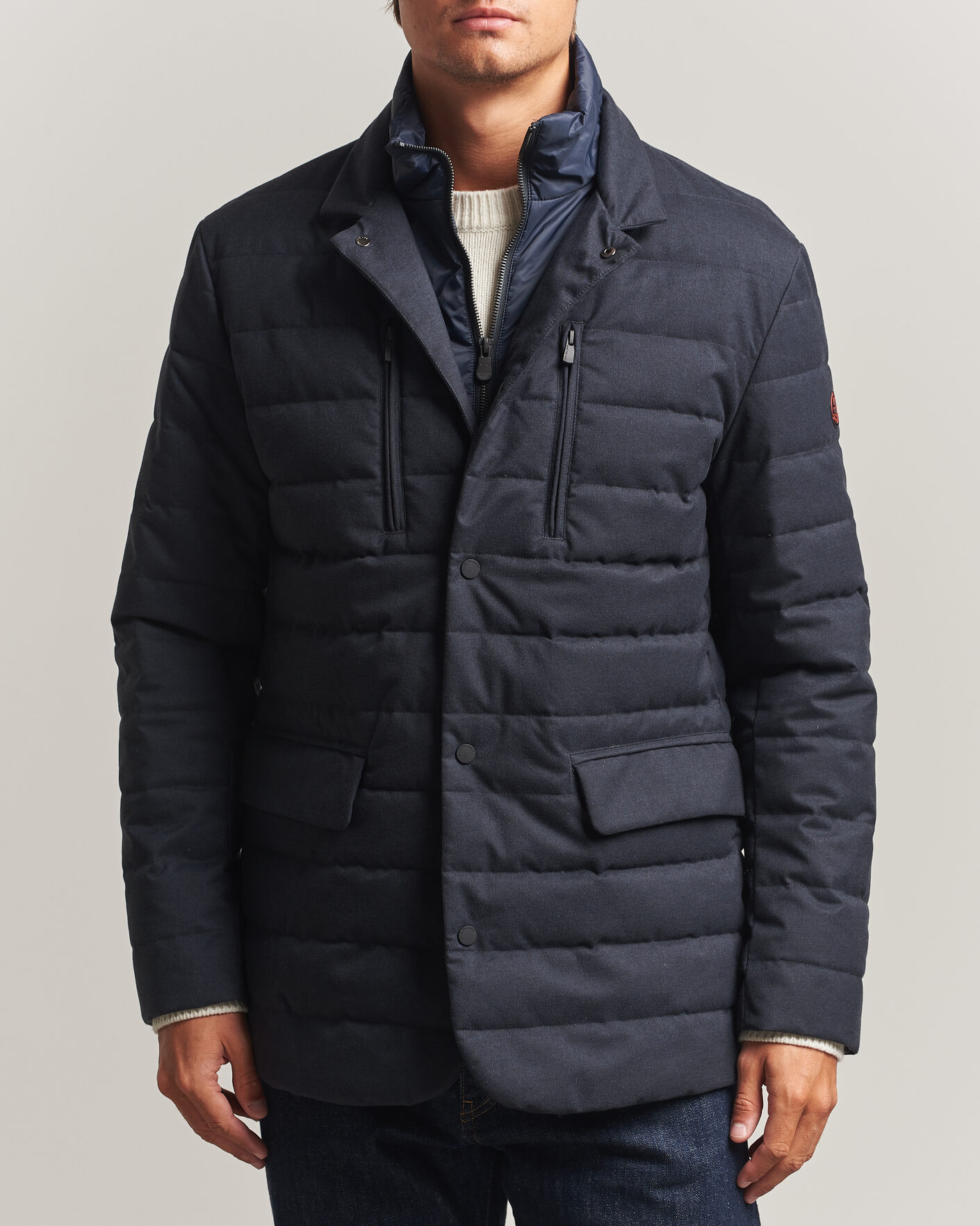 Homme | Manteaux Et Vestes | Save The Duck | Felipe Padded Flannel Jacket Navy Blue
