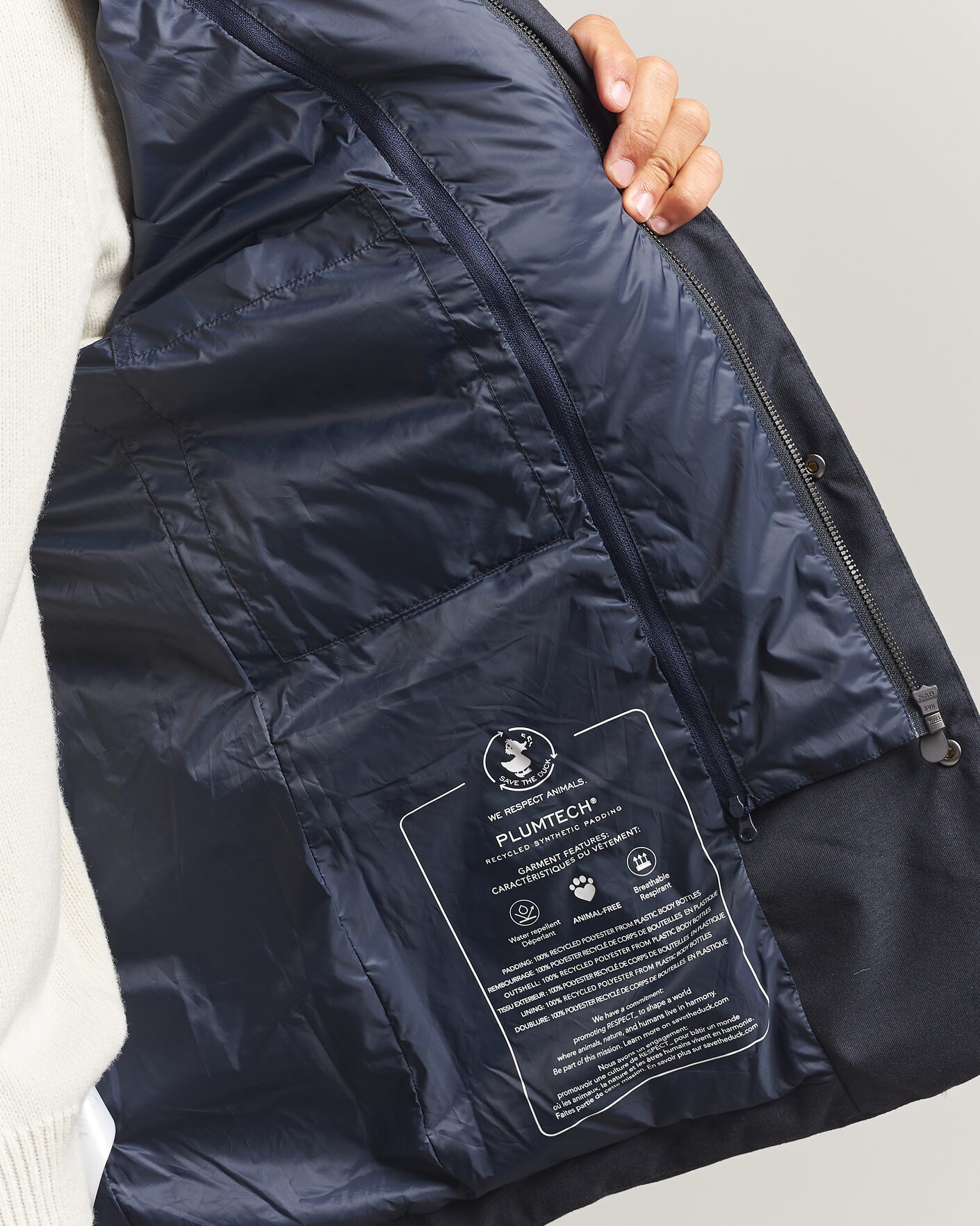 Homme | Manteaux Et Vestes | Save The Duck | Felipe Padded Flannel Jacket Navy Blue