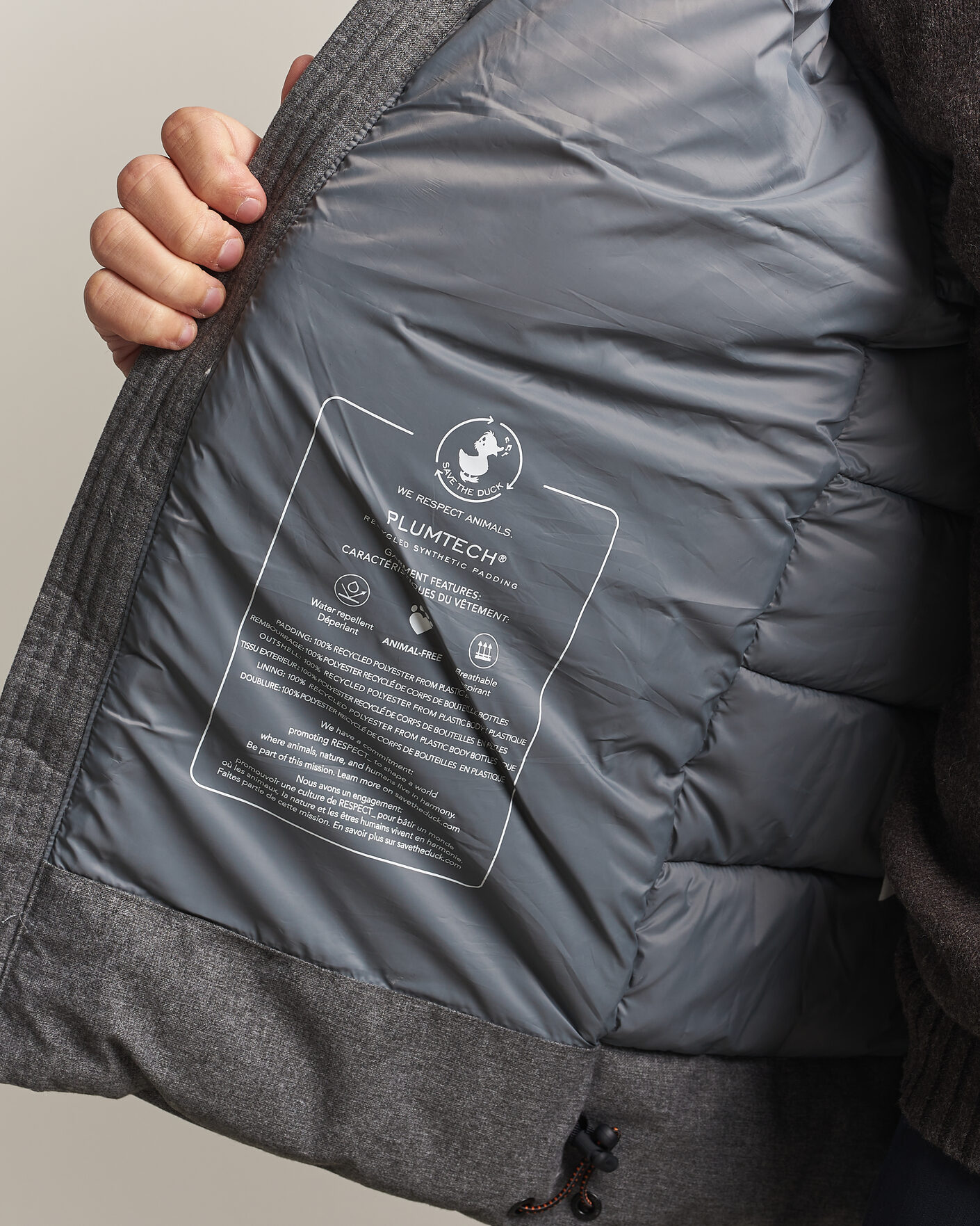 Homme | Manteaux Et Vestes | Save The Duck | Constantin Padded Flannel Jacket Mid Grey Melange