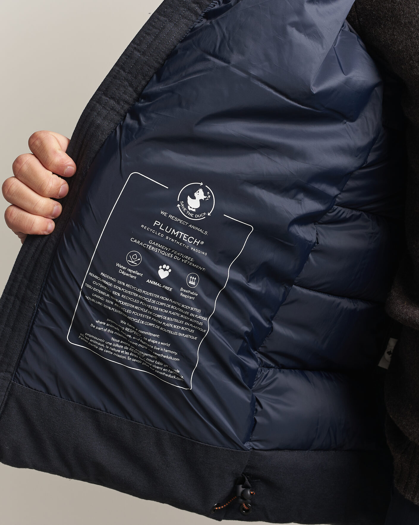 Homme | Manteaux Et Vestes | Save The Duck | Constantin Padded Flannel Jacket Navy Blue Melange