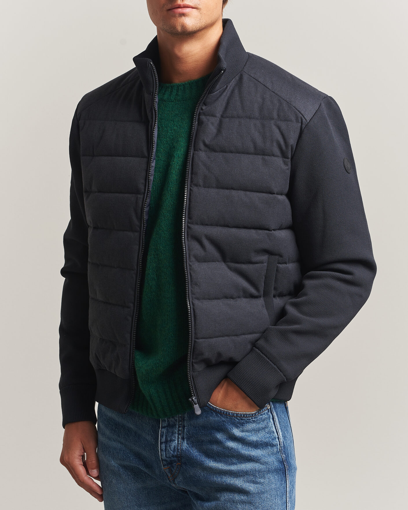 Homme | Manteaux Et Vestes | Save The Duck | Lasse Padded Hybrid Jacket Navy Blue Melange