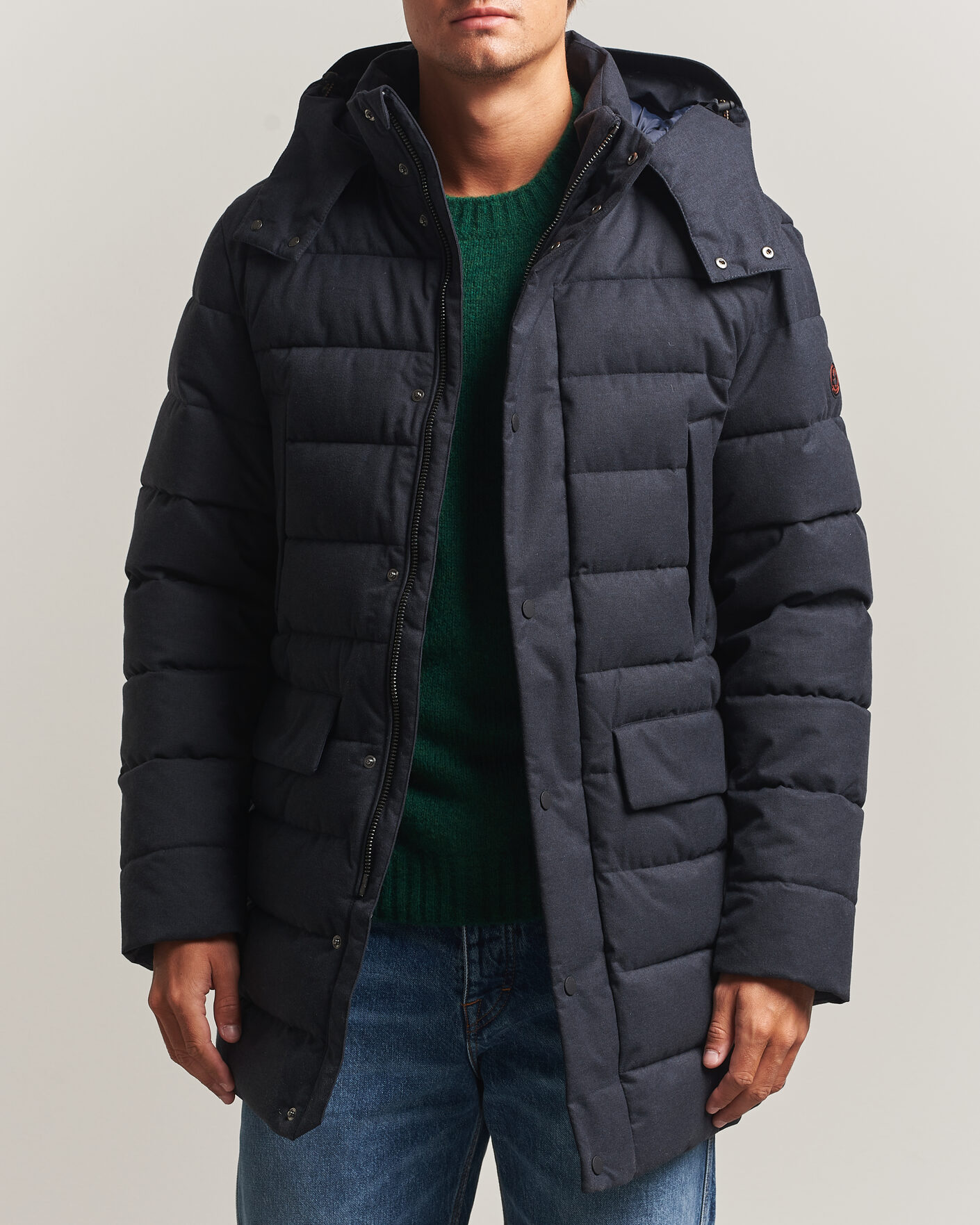 Homme | Manteaux Et Vestes | Save The Duck | Byrne Padded Flannel Coat Navy Blue Melange