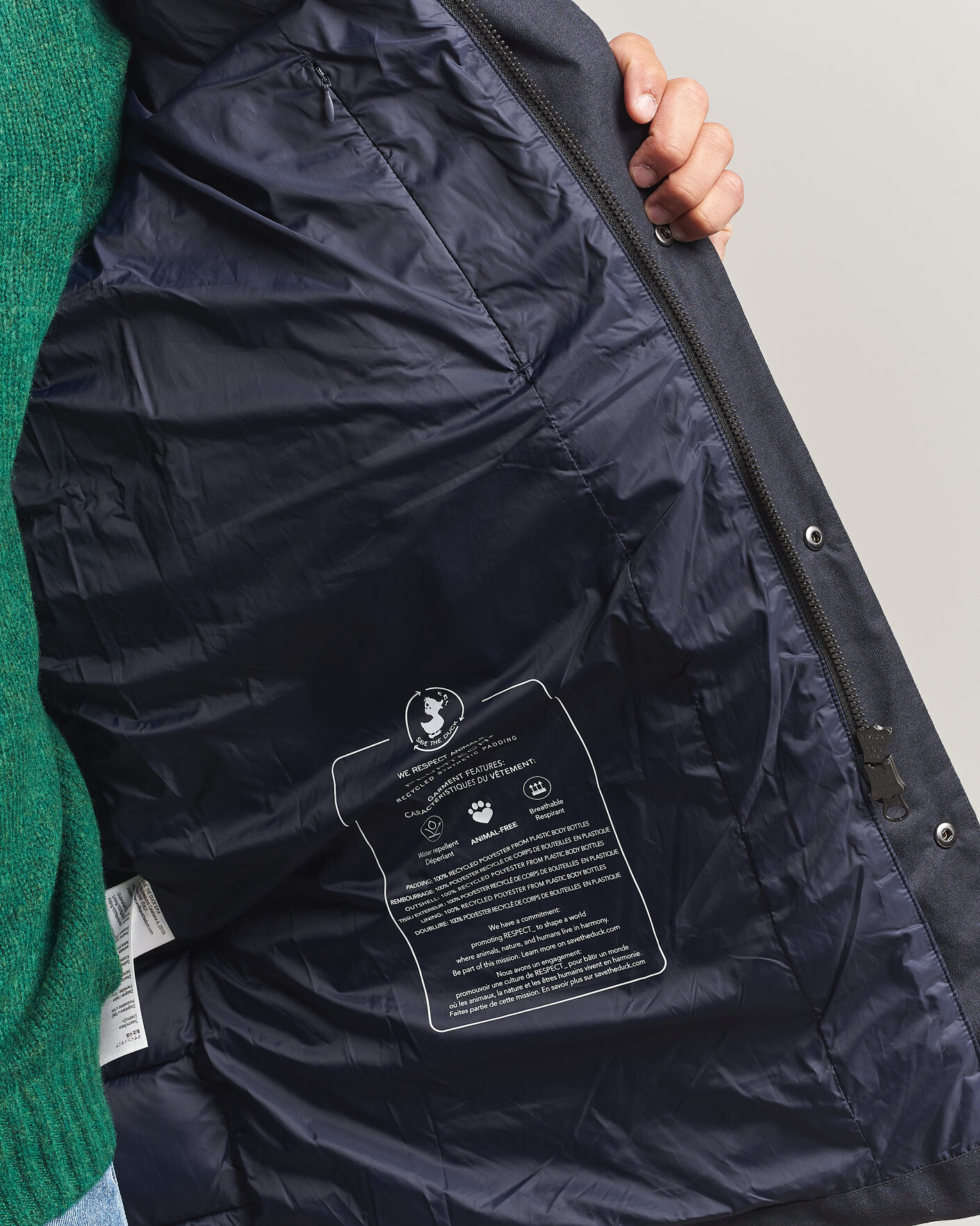 Homme | Manteaux Et Vestes | Save The Duck | Byrne Padded Flannel Coat Navy Blue Melange