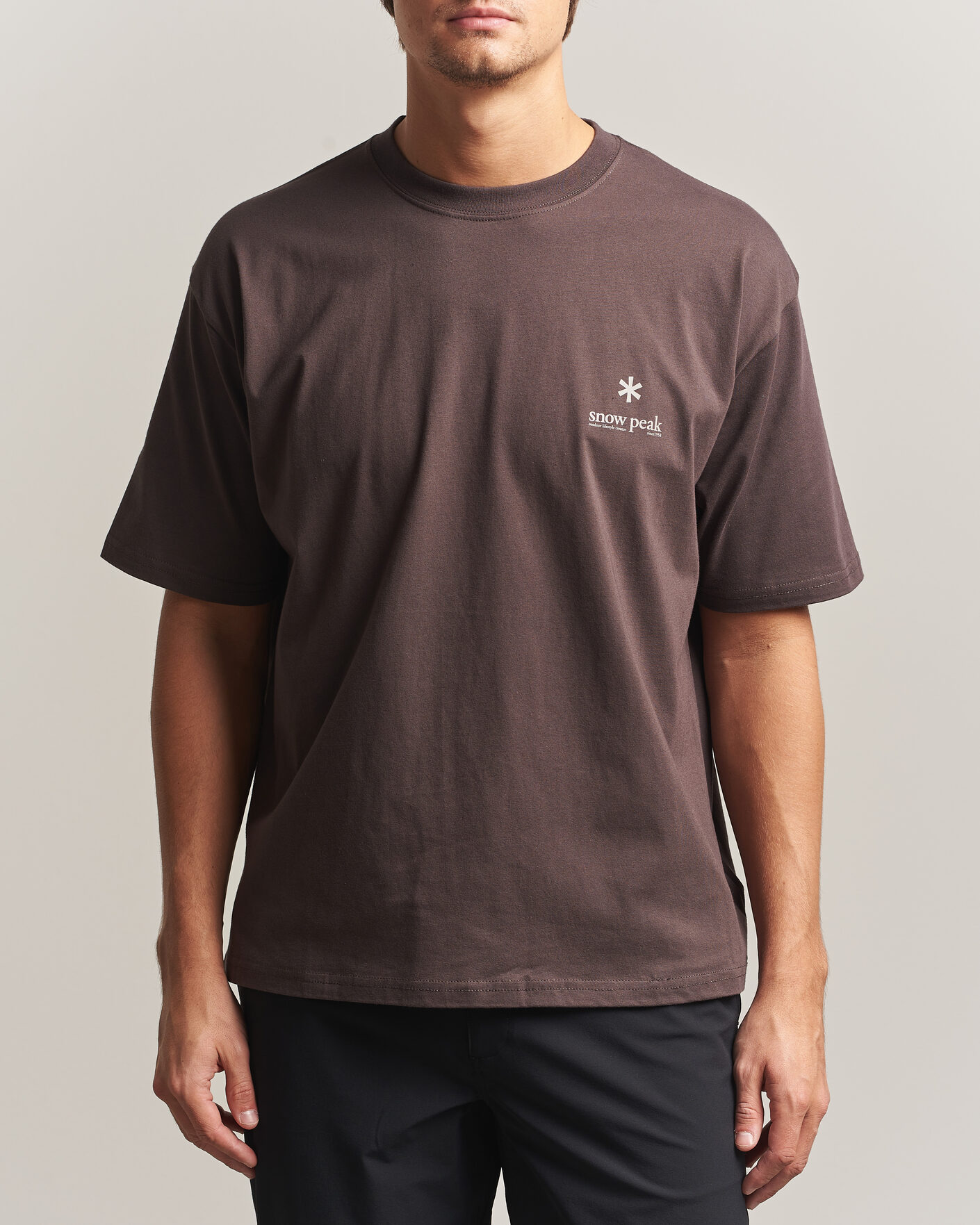 Homme | T-shirts | Snow Peak | Soft Cotton Relaxed Logo T-Shirt Brown
