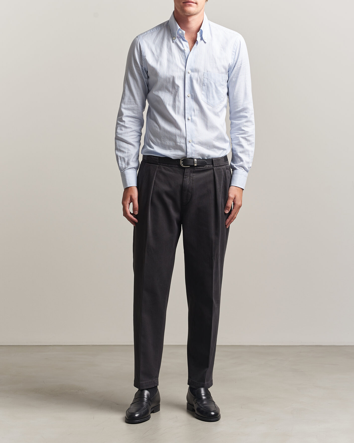 Homme | Pantalons | Briglia 1949 | Portobello Loose Fit Cotton Trousers Dark Grey