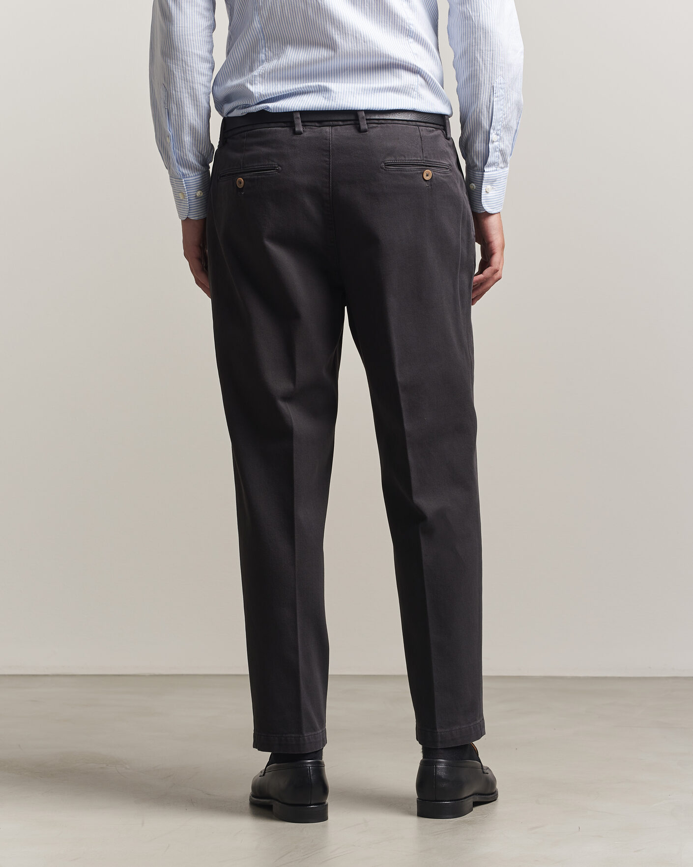 Homme | Pantalons | Briglia 1949 | Portobello Loose Fit Cotton Trousers Dark Grey