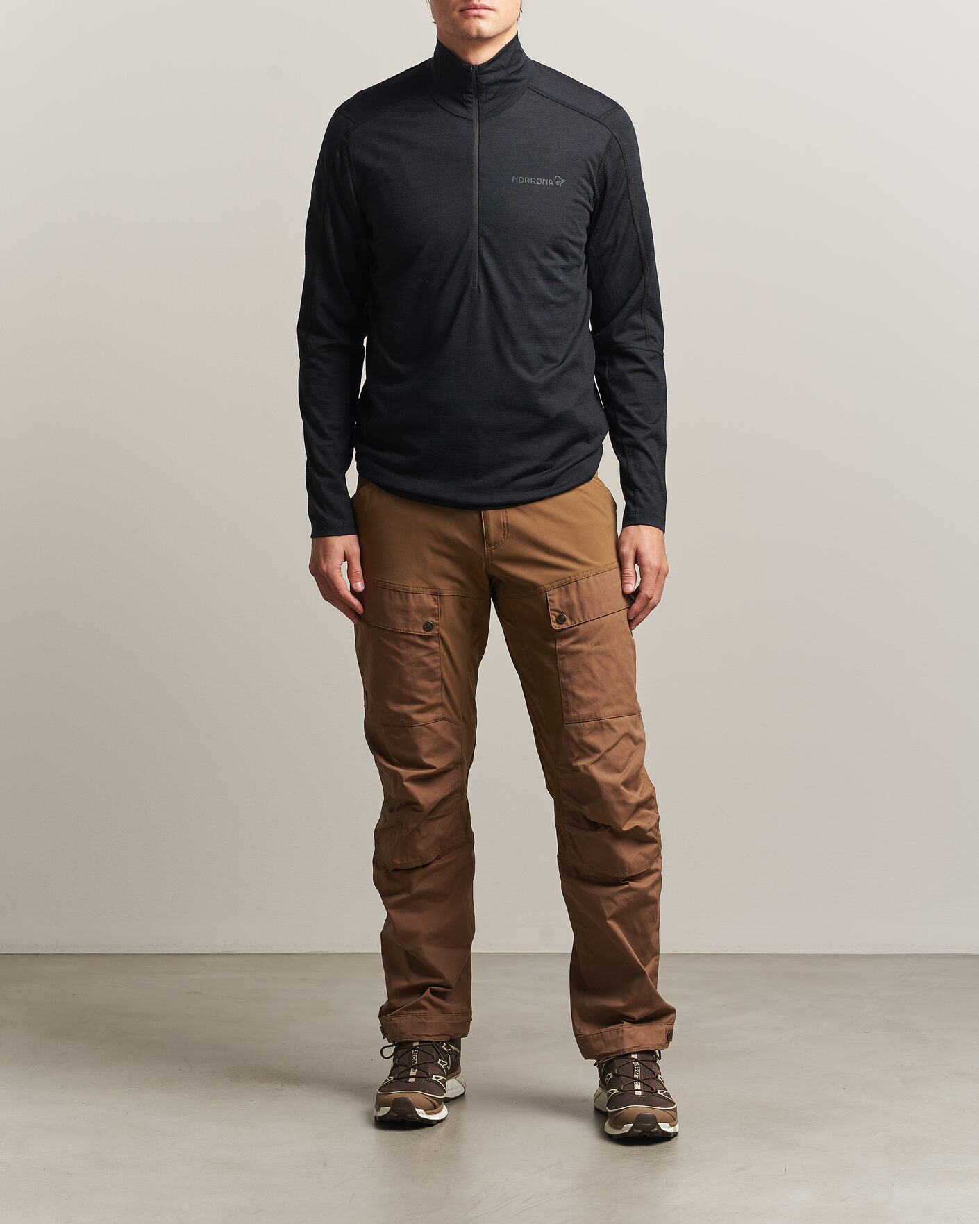 Homme | Pulls Et Tricots | Norrøna | Falketind Equalizer Wool Zip Neck Caviar Black
