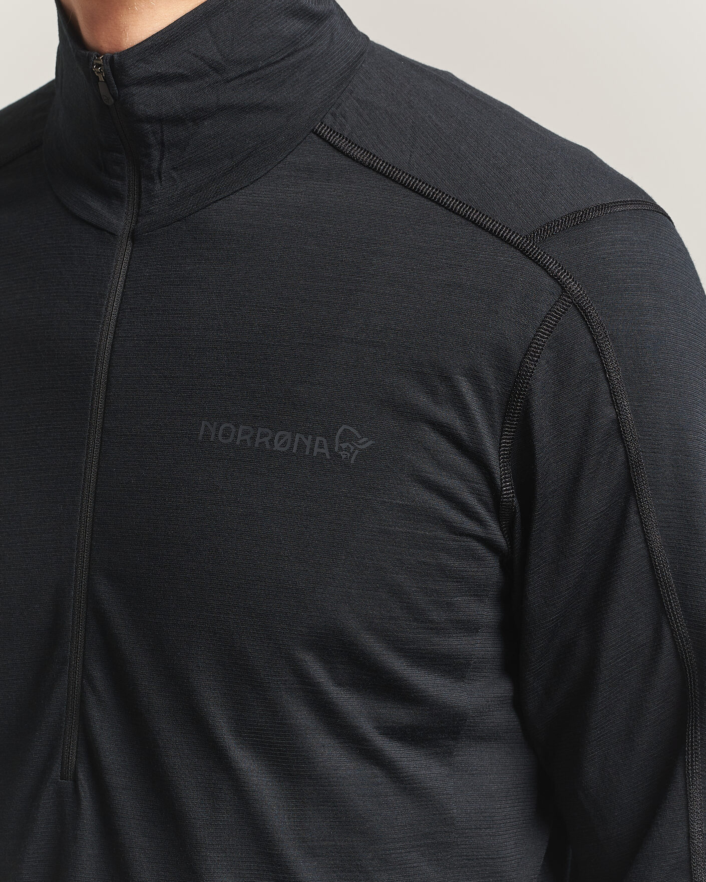 Homme | Pulls Et Tricots | Norrøna | Falketind Equalizer Wool Zip Neck Caviar Black