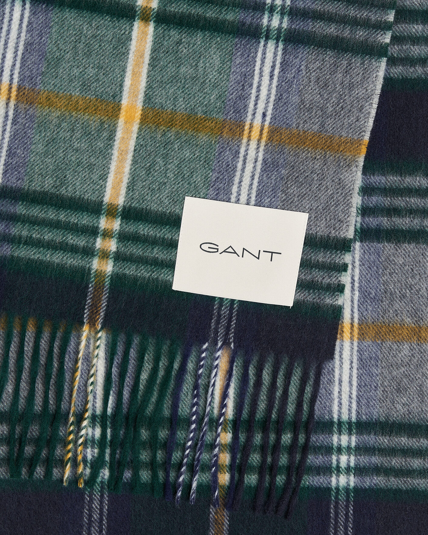 Homme | Écharpes | Gant | Checked Wool Scarf Marine