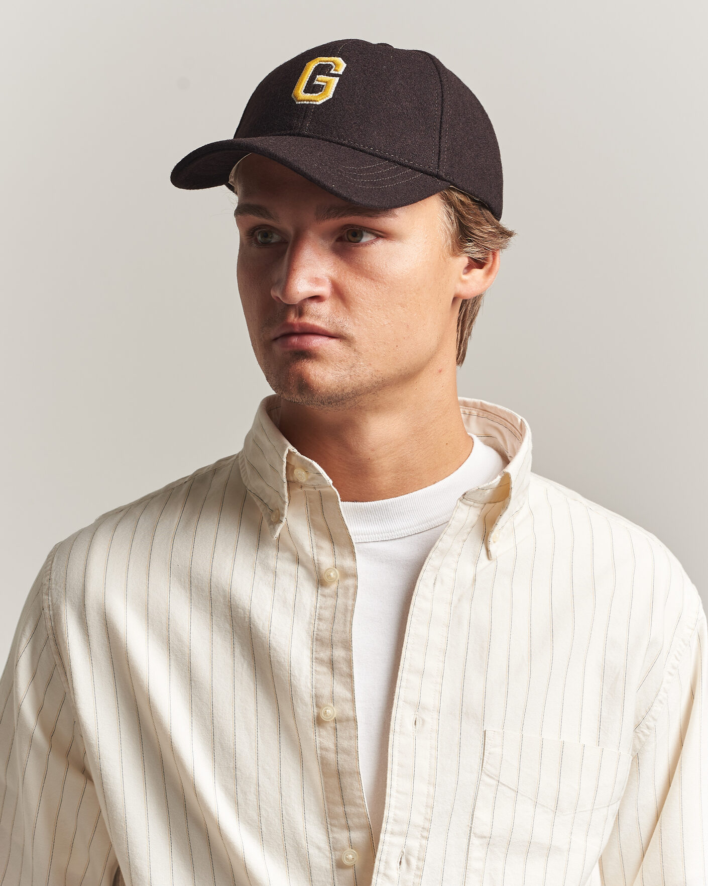 Homme | Bobs Et Casquettes | Gant | G Badge Wool Melton Cap Charred Wood Brown