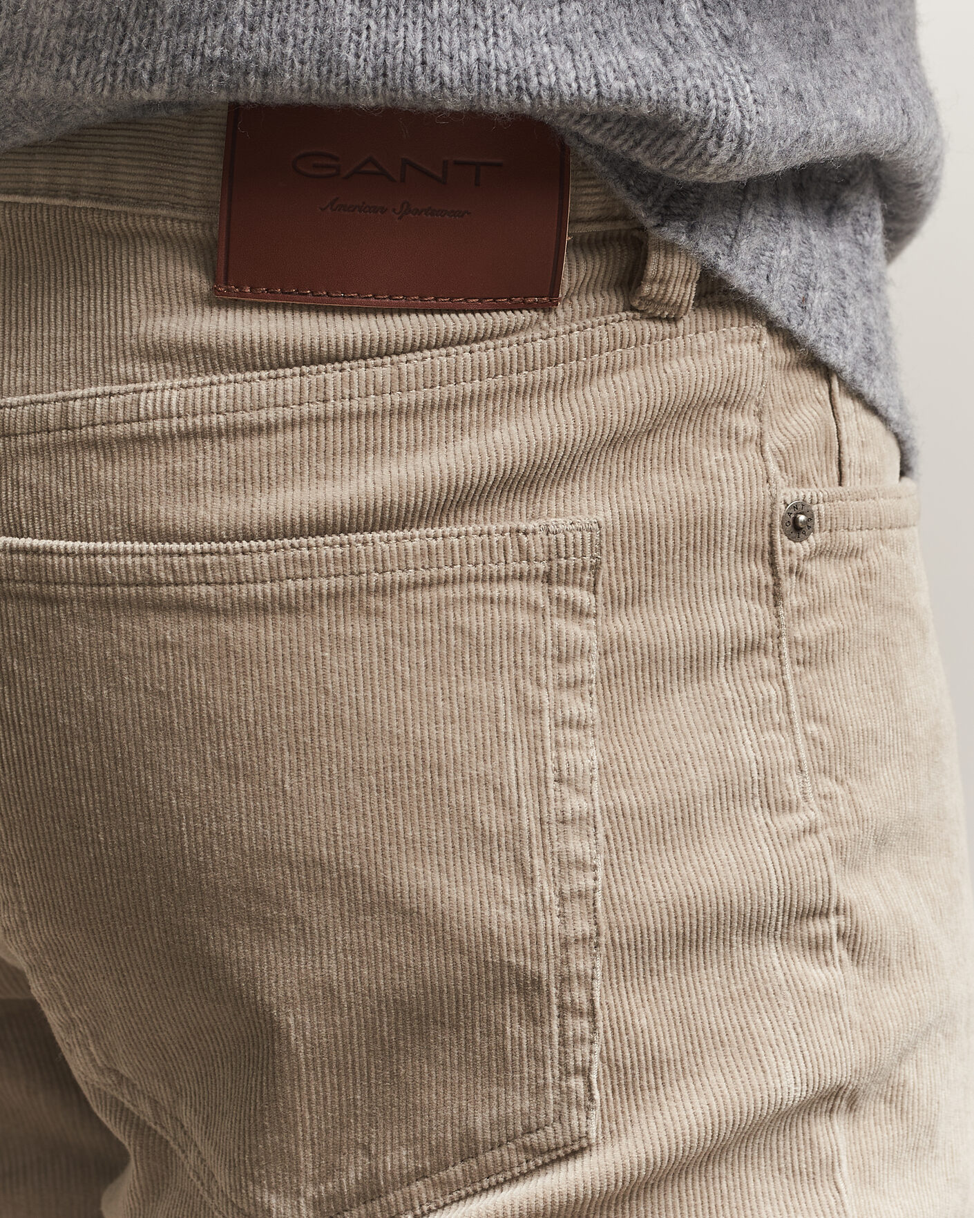 Homme | Pantalons | Gant | Regular Fit Corduroy 5-Pocket Pants Mist Taupe
