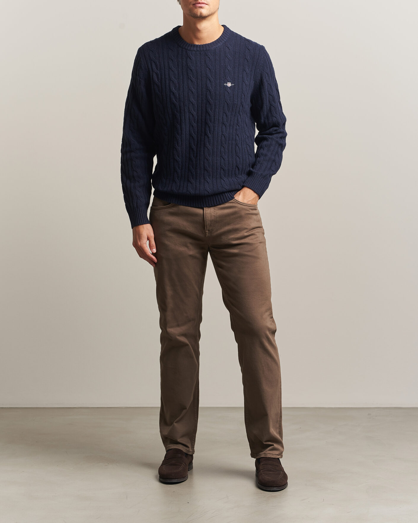 Homme | Pantalons | Gant | Regular Fit Moleskin 5-Pocket Pants Faded Taupe