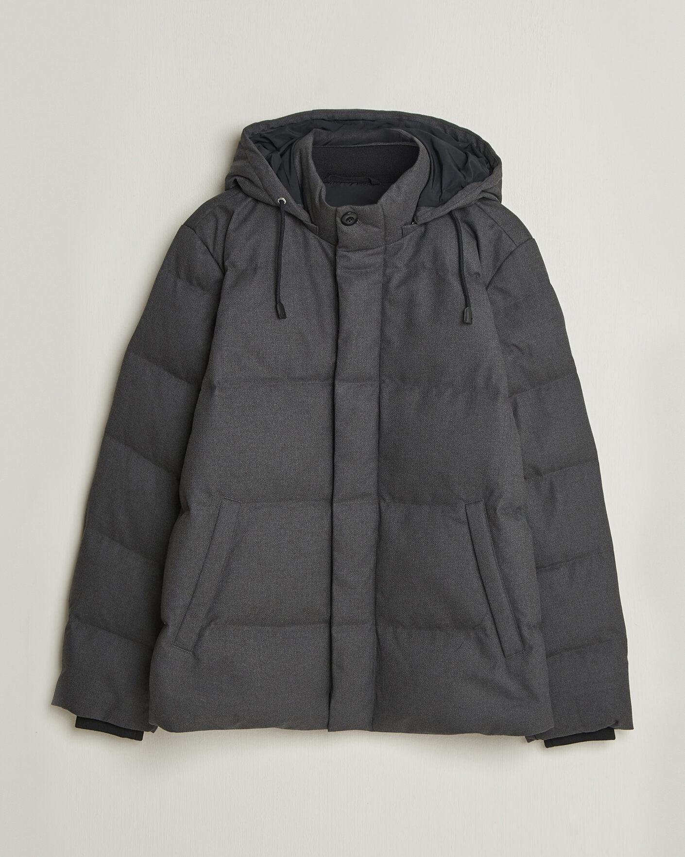 Homme | Manteaux Et Vestes | Gant | Flannel Down Hooded Jacket Black Grey