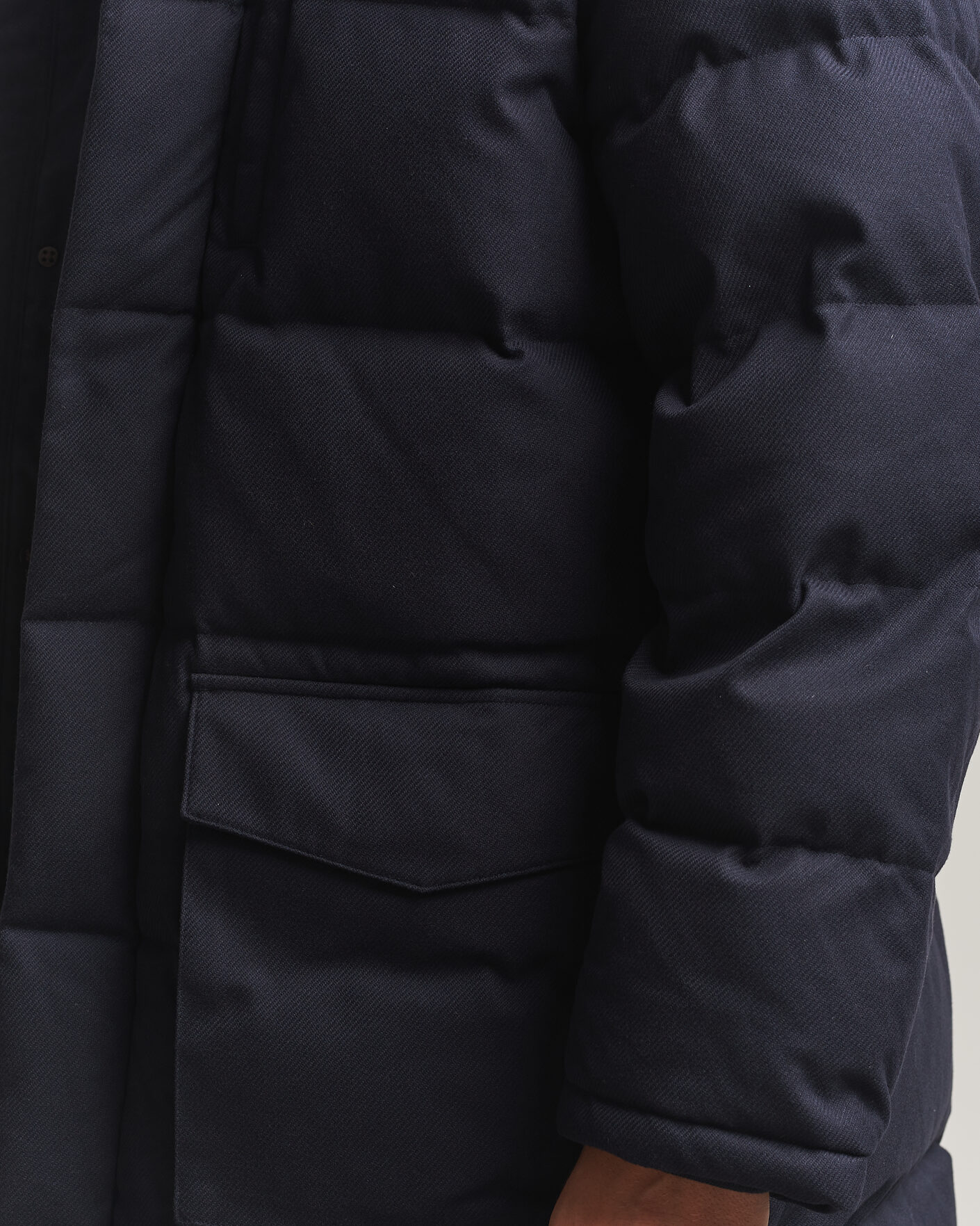 Homme | Manteaux Et Vestes | Gant | Flannel Down Hooded Parka Evening Blue