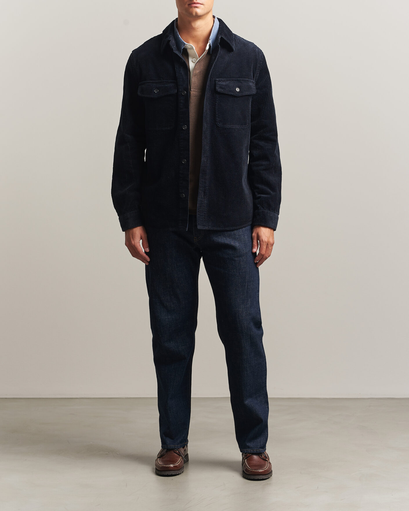 Homme | Chemises | Gant | Regular Fit Corduroy Overshirt Evening Blue