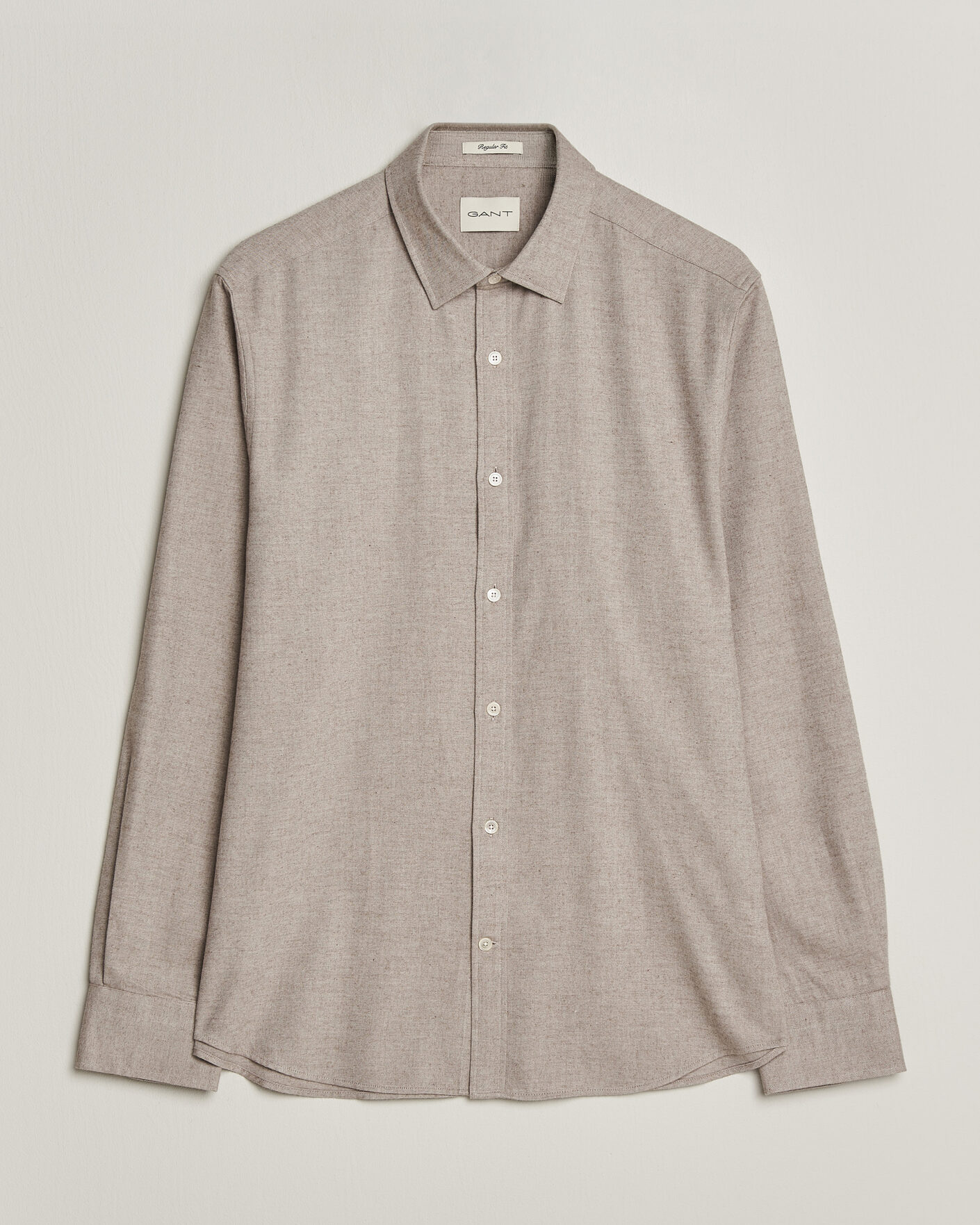 Homme | Chemises | Gant | Regular Fit Flannel Shirt Light Brown Melange