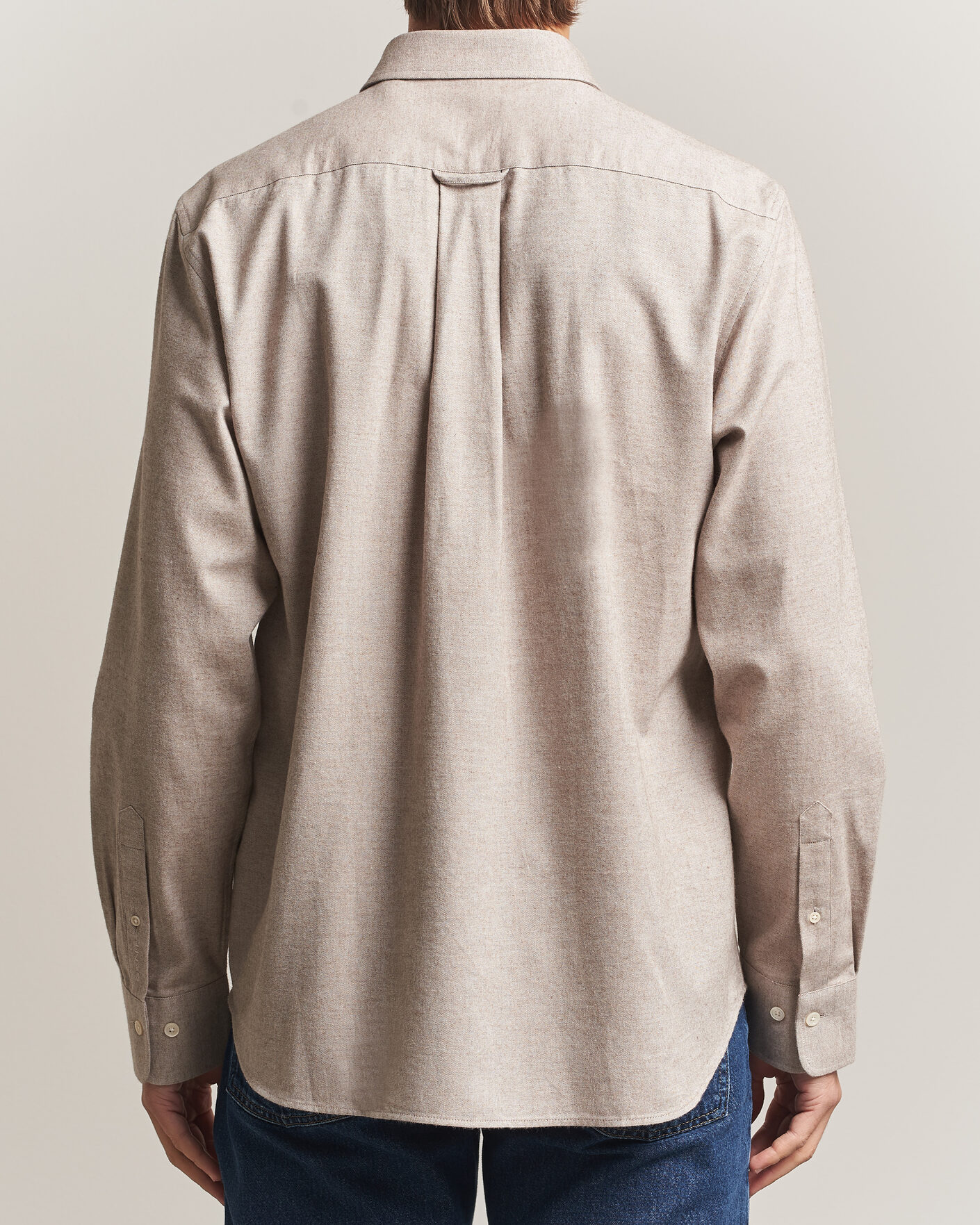 Homme | Chemises | Gant | Regular Fit Flannel Shirt Light Brown Melange