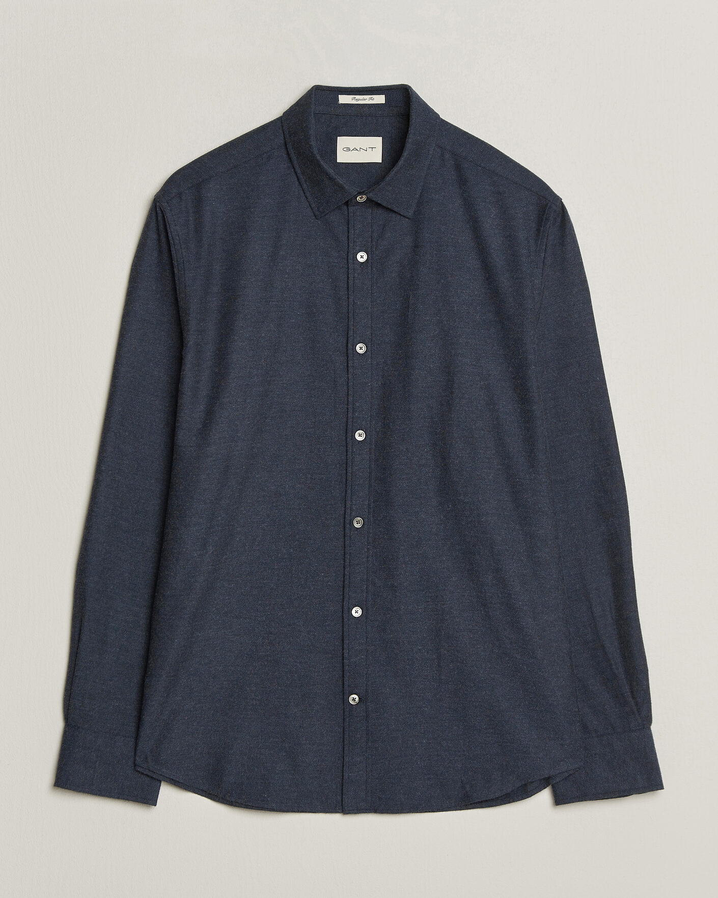 Homme | Chemises | Gant | Regular Fit Flannel Shirt Dark Navy Melange