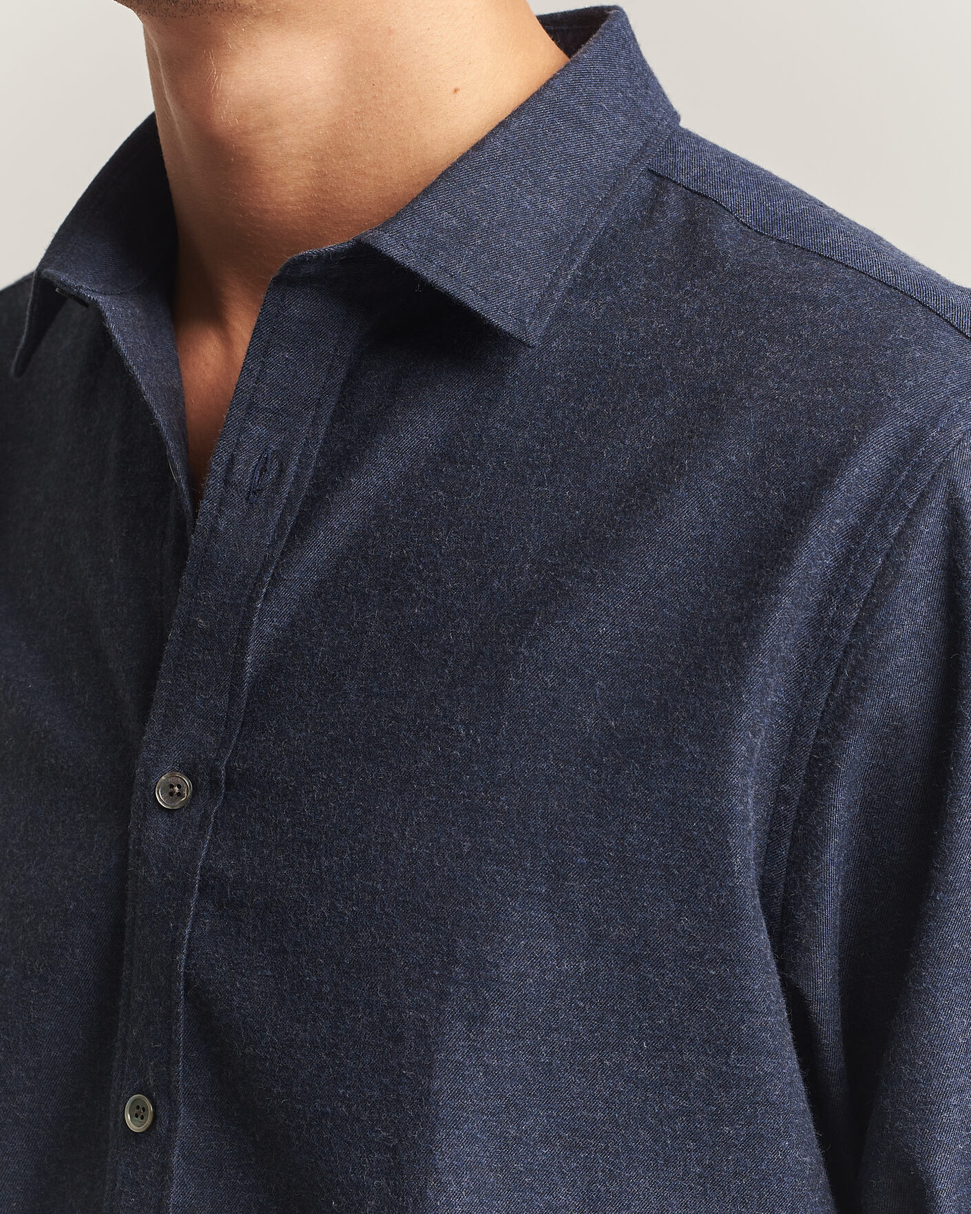Homme | Chemises | Gant | Regular Fit Flannel Shirt Dark Navy Melange