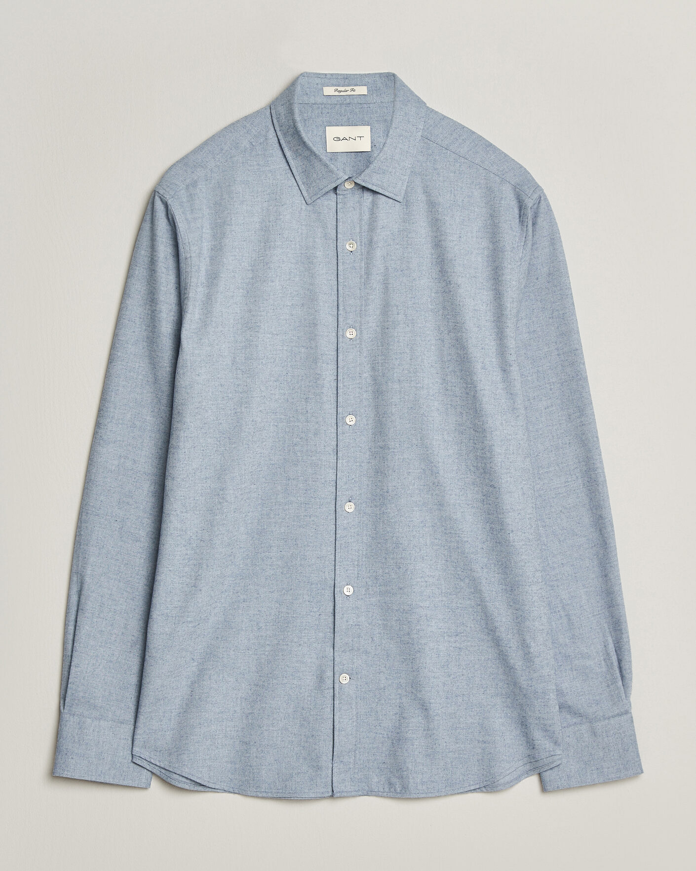 Homme | Chemises | Gant | Regular Fit Flannel Shirt Light Blue Melange