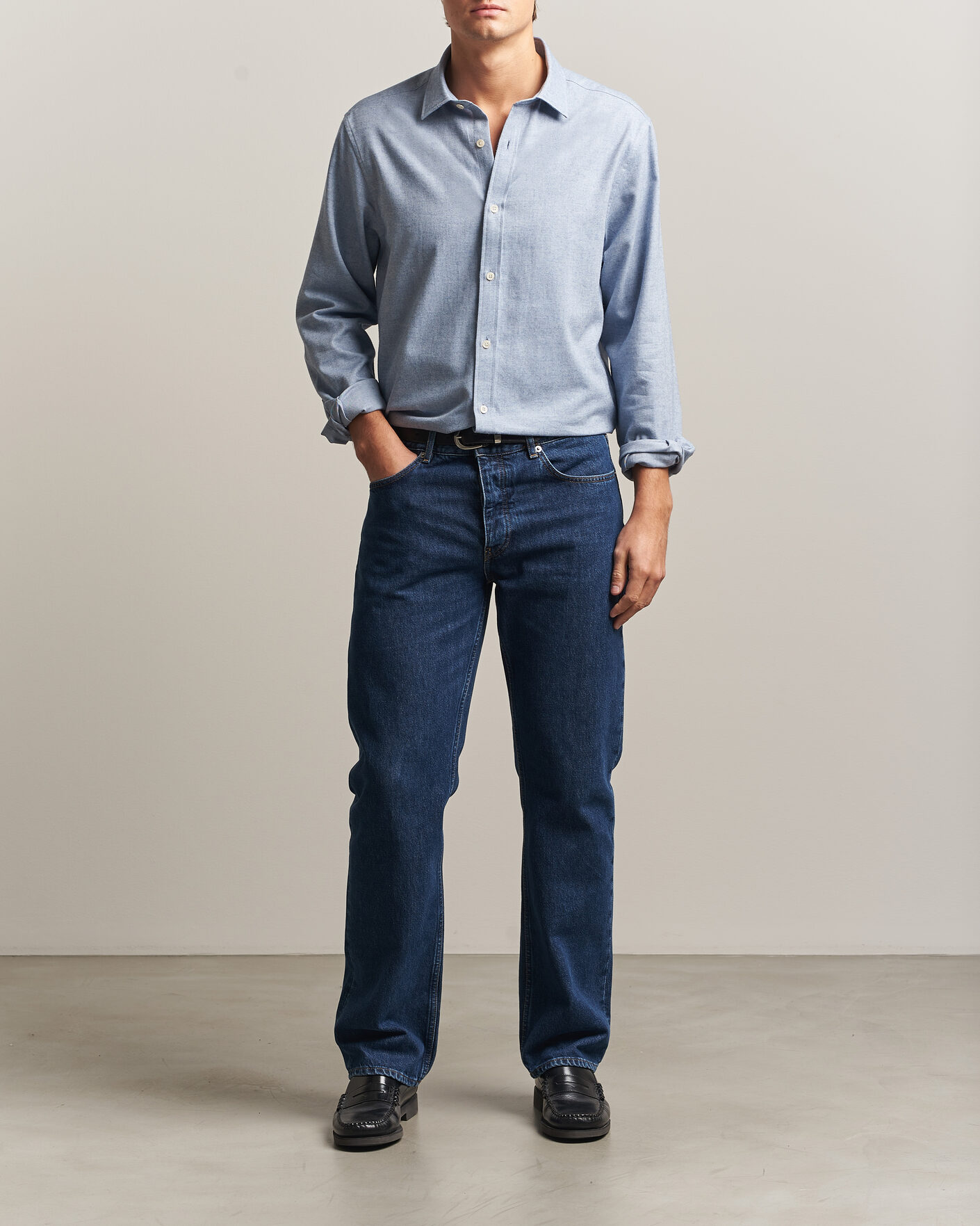 Homme | Chemises | Gant | Regular Fit Flannel Shirt Light Blue Melange