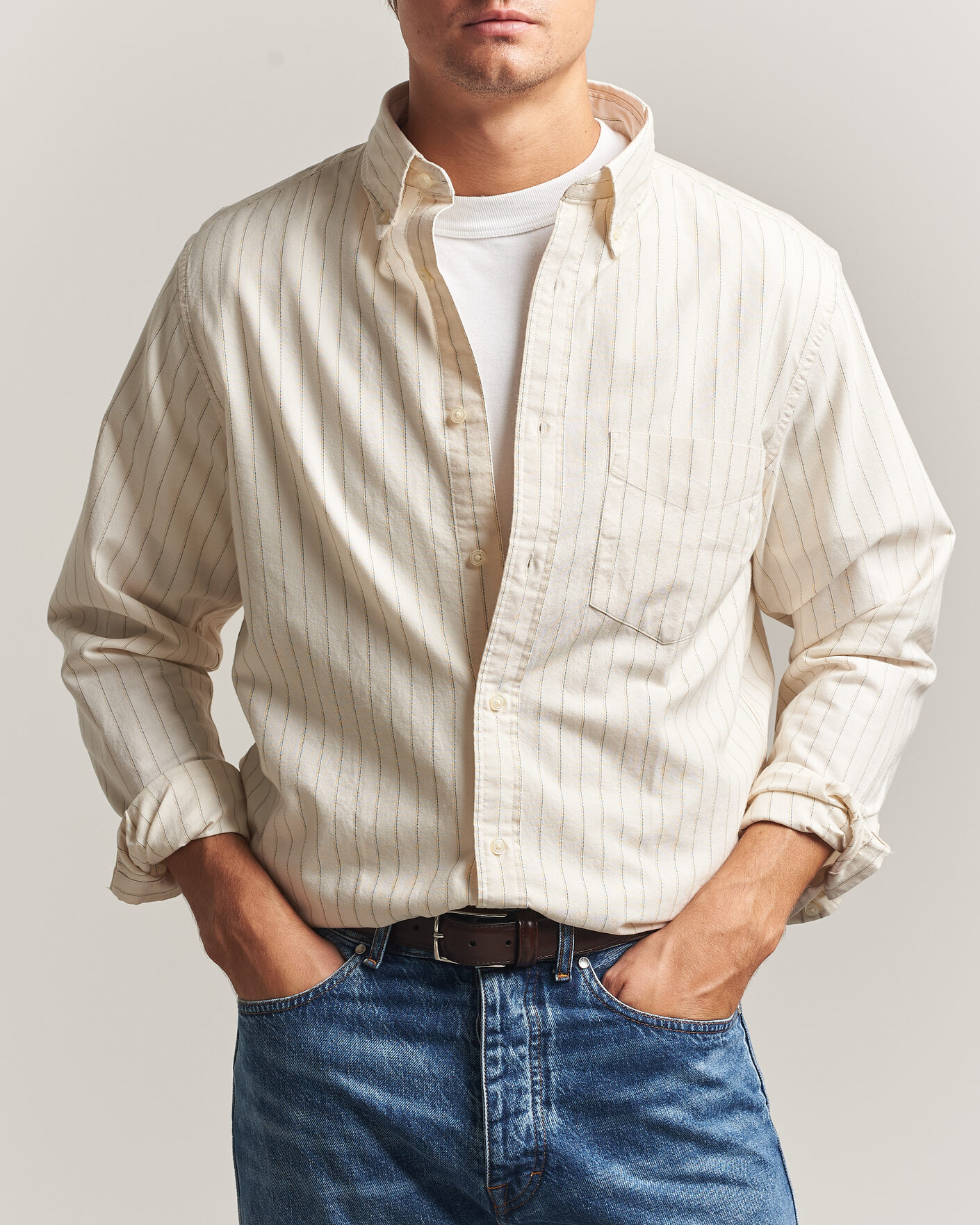 Homme | Chemises | Gant | Regular Fit Archive Oxford Striped Shirt Cream