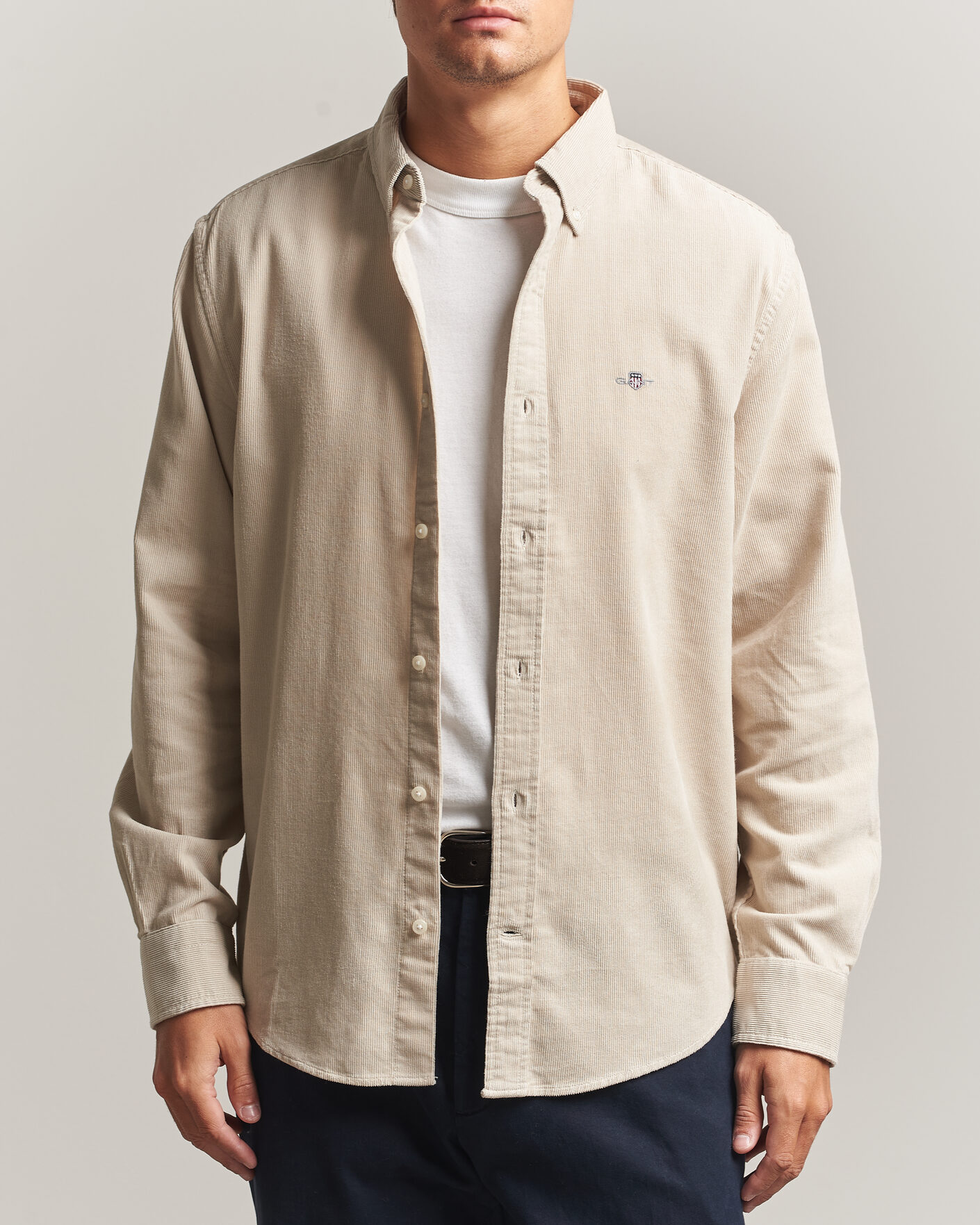 Homme | Chemises | Gant | Regular Fit Corduroy Shirt Clay Beige